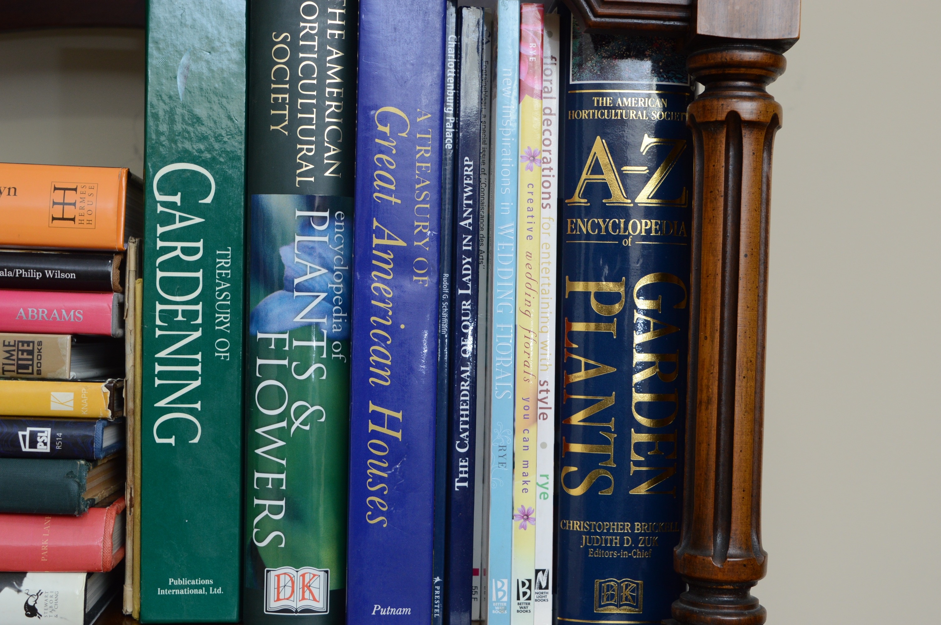 Vintage Open Book Shelf and Books