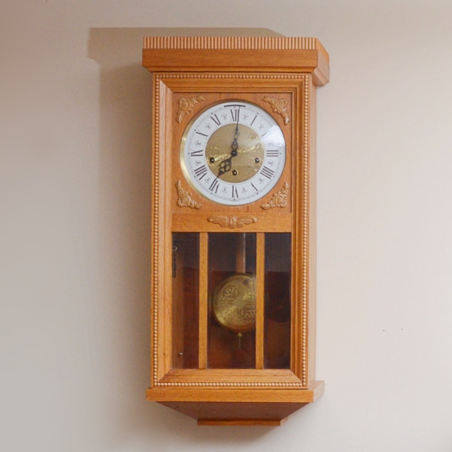 Western German Oak Wall Clock