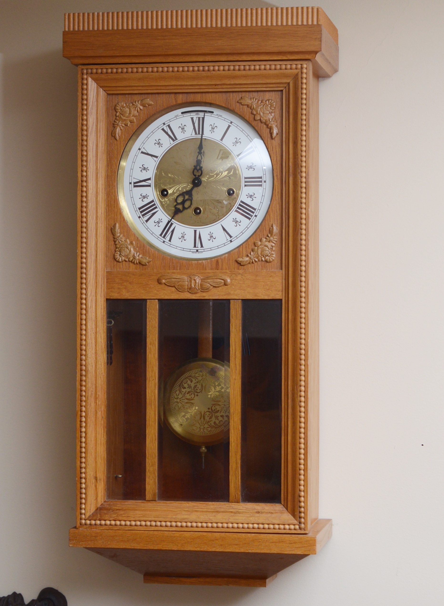 Western German Oak Wall Clock