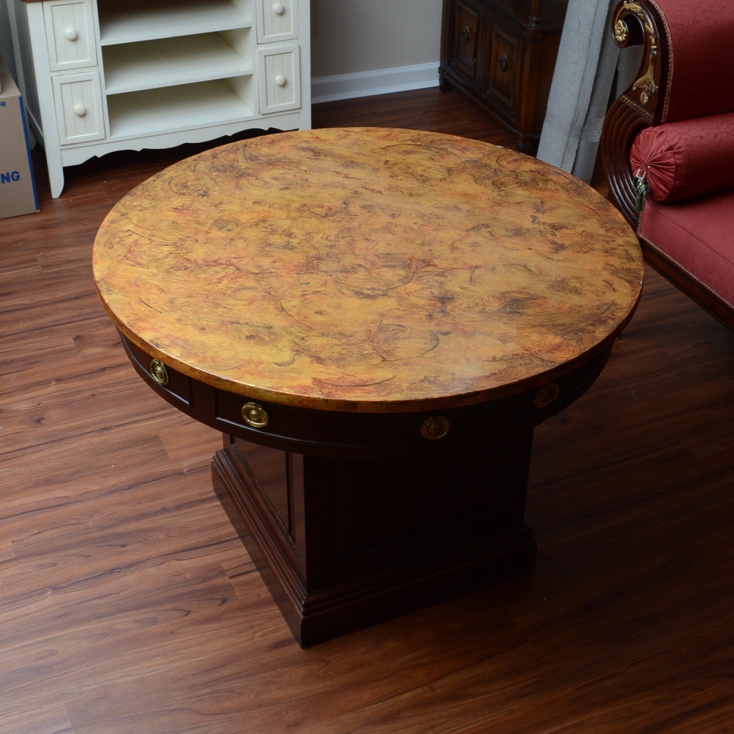 Round Dining Table with Pedestal Base