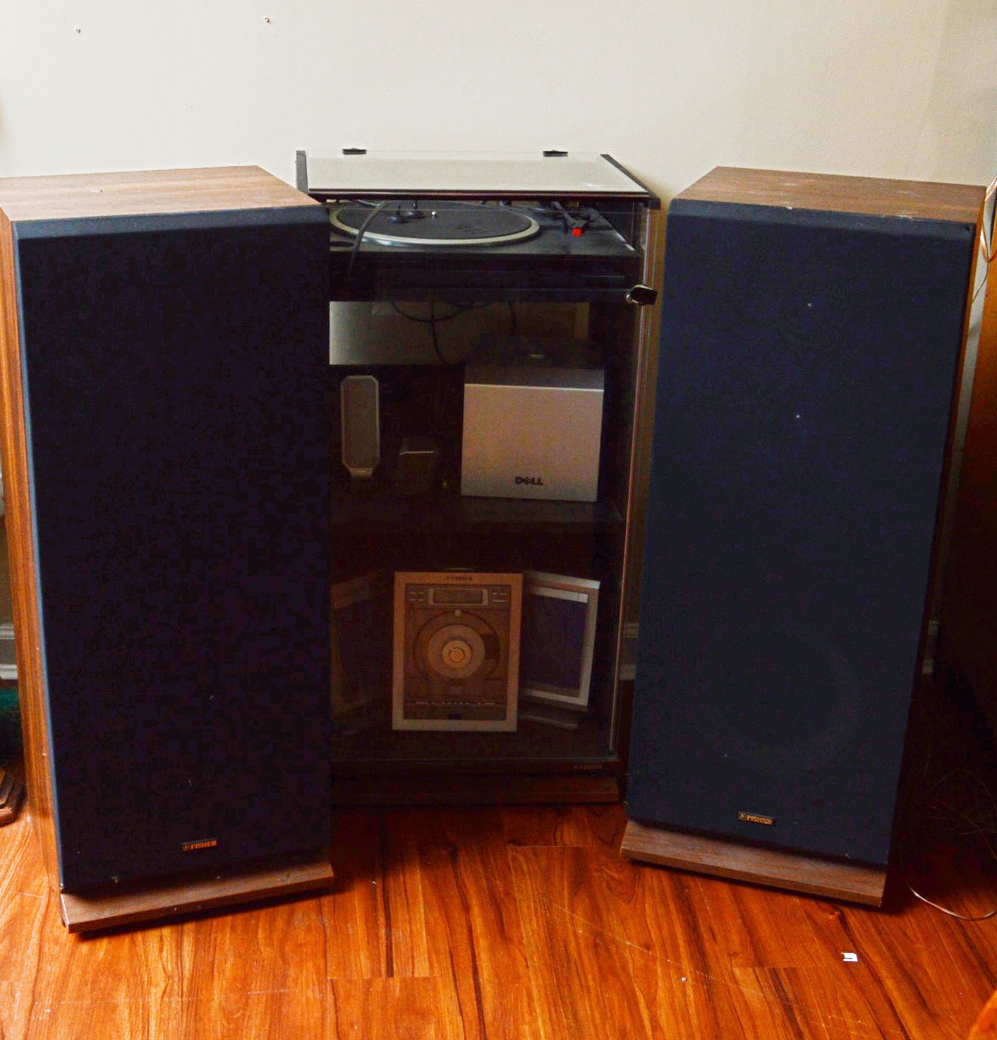 Fischer Floor Speakers, Kenwood Turntable, Speakers and Other Audio Accessories