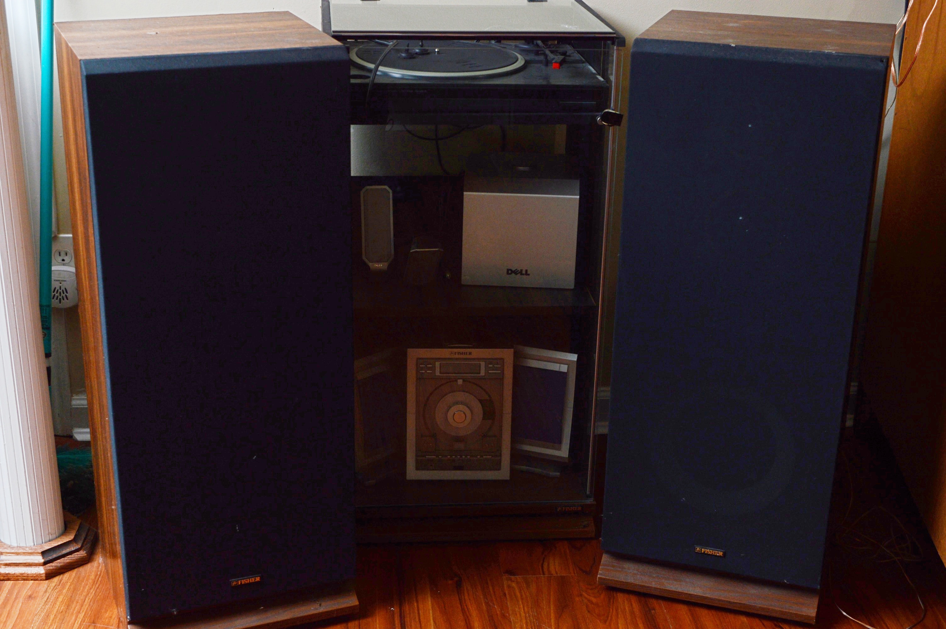Fischer Floor Speakers, Kenwood Turntable, Speakers and Other Audio Accessories