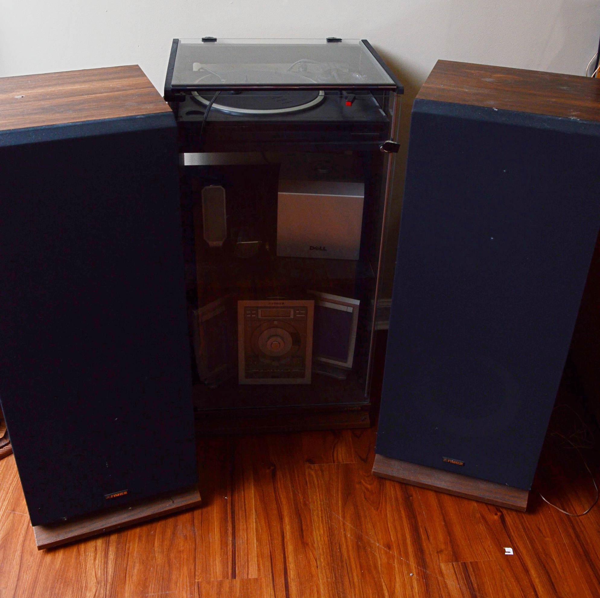 Fischer Floor Speakers, Kenwood Turntable, Speakers and Other Audio Accessories