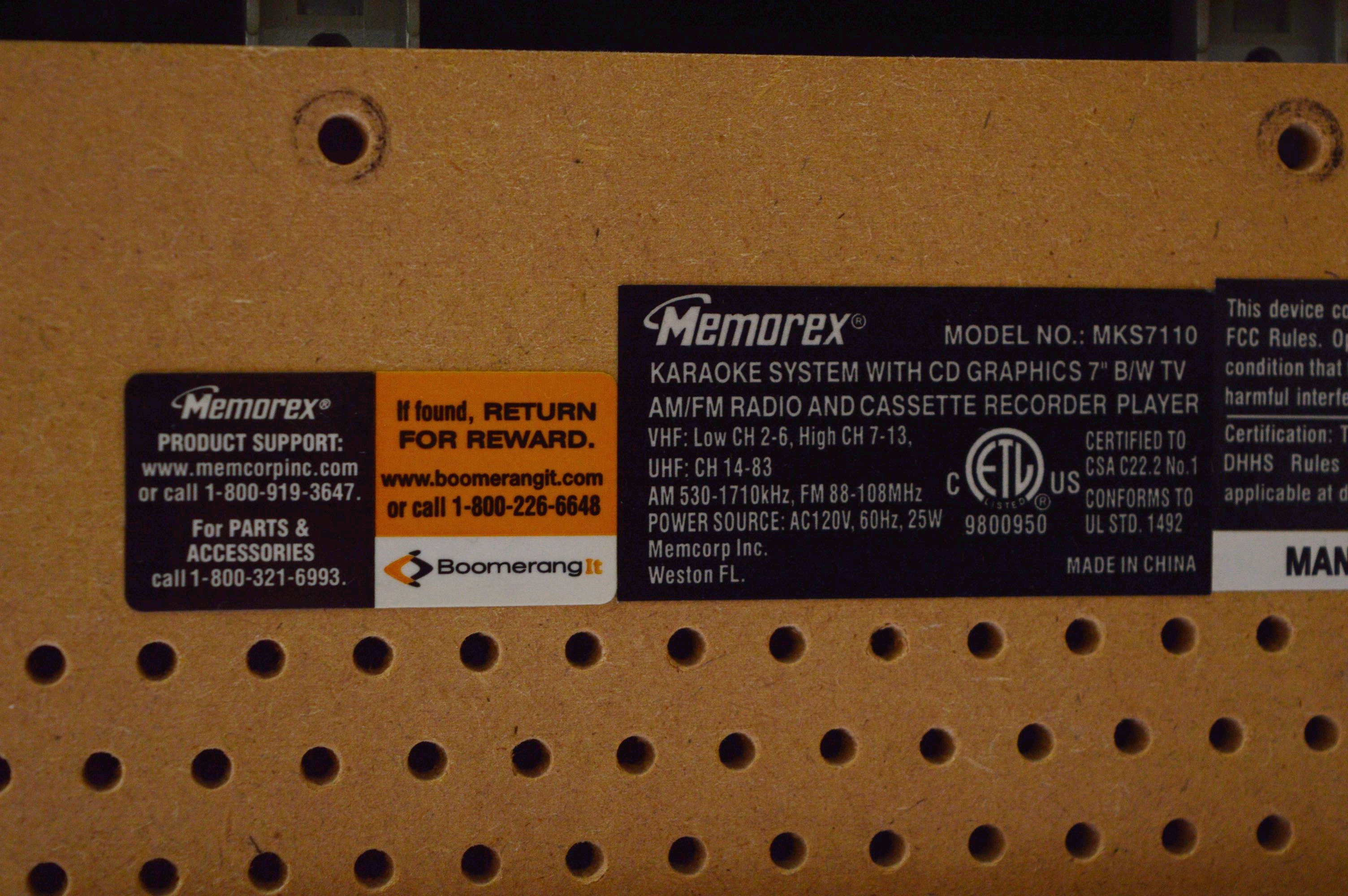 Memorex Karaoke Machine with CDs, and Hitachi Boombox