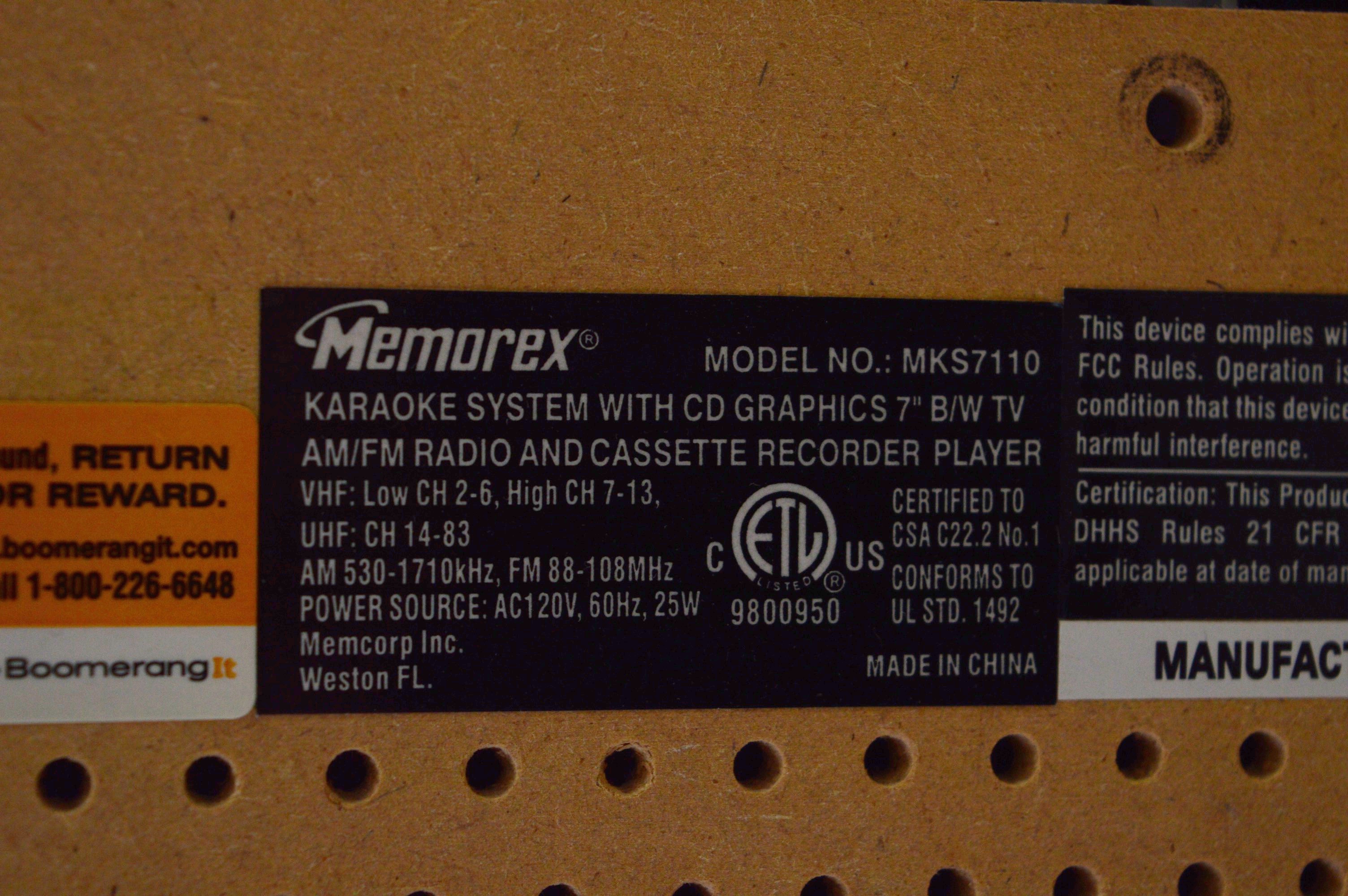 Memorex Karaoke Machine with CDs, and Hitachi Boombox