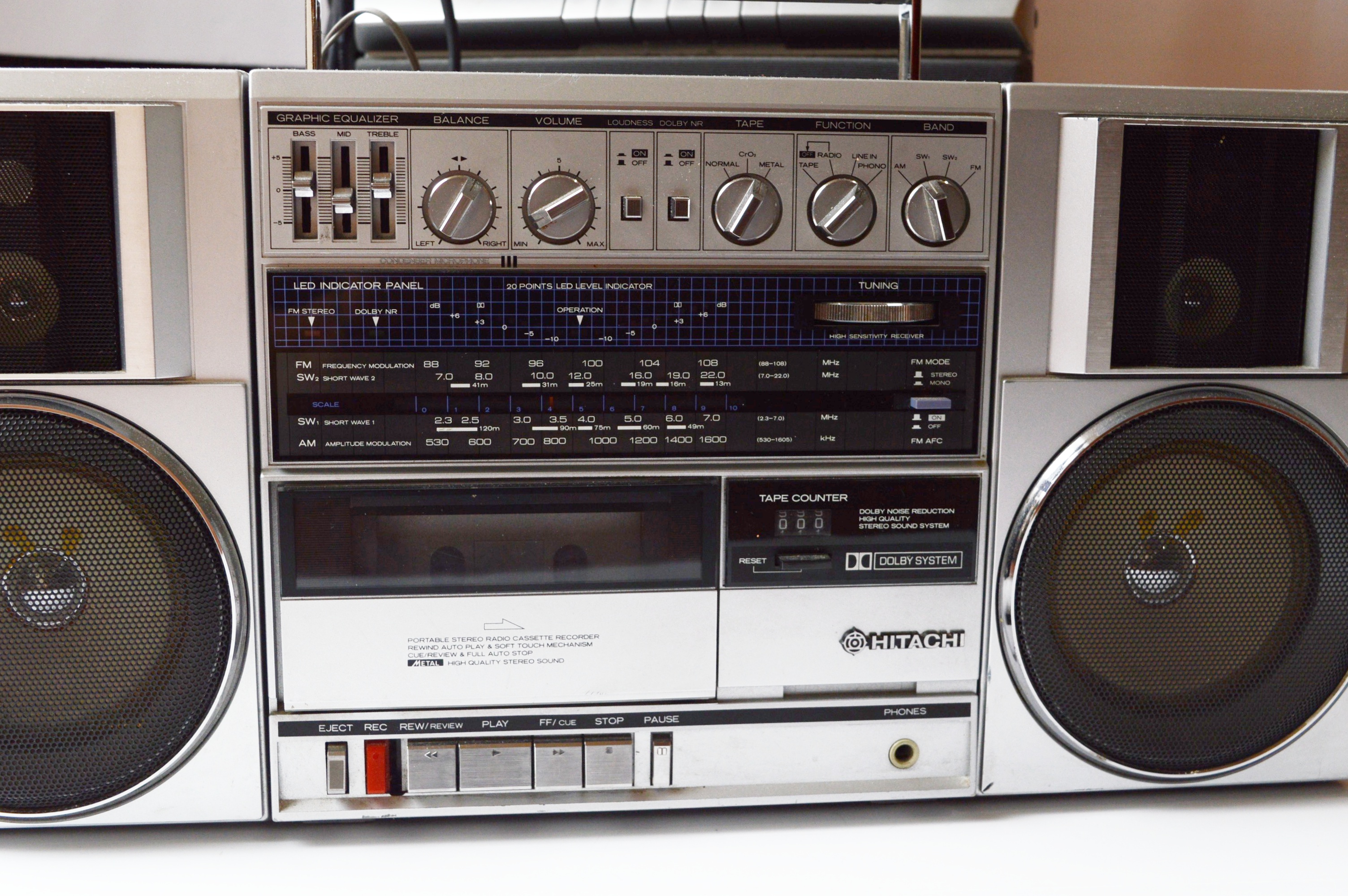 Memorex Karaoke Machine with CDs, and Hitachi Boombox