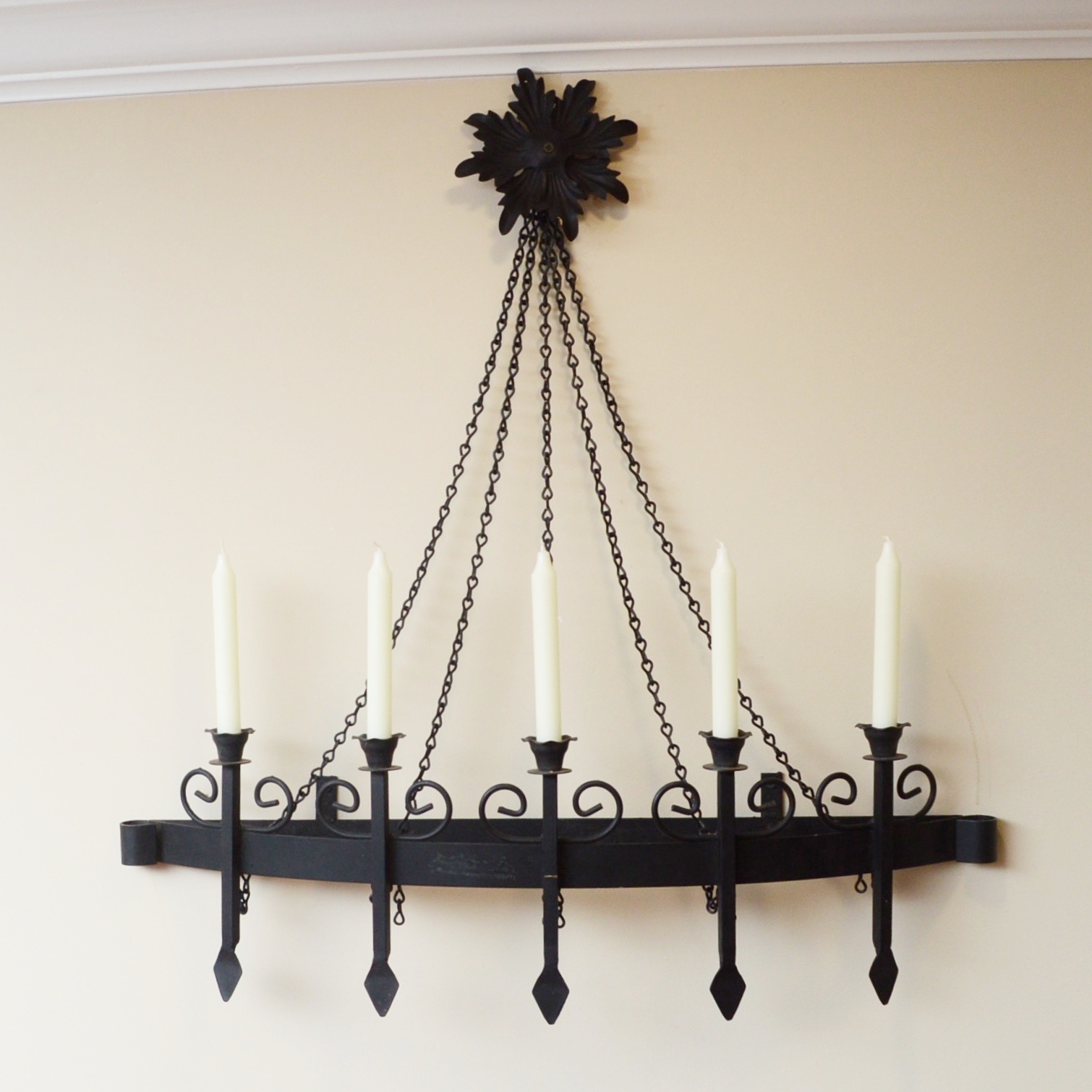 Wrought Iron Candelabra Wall Sconce