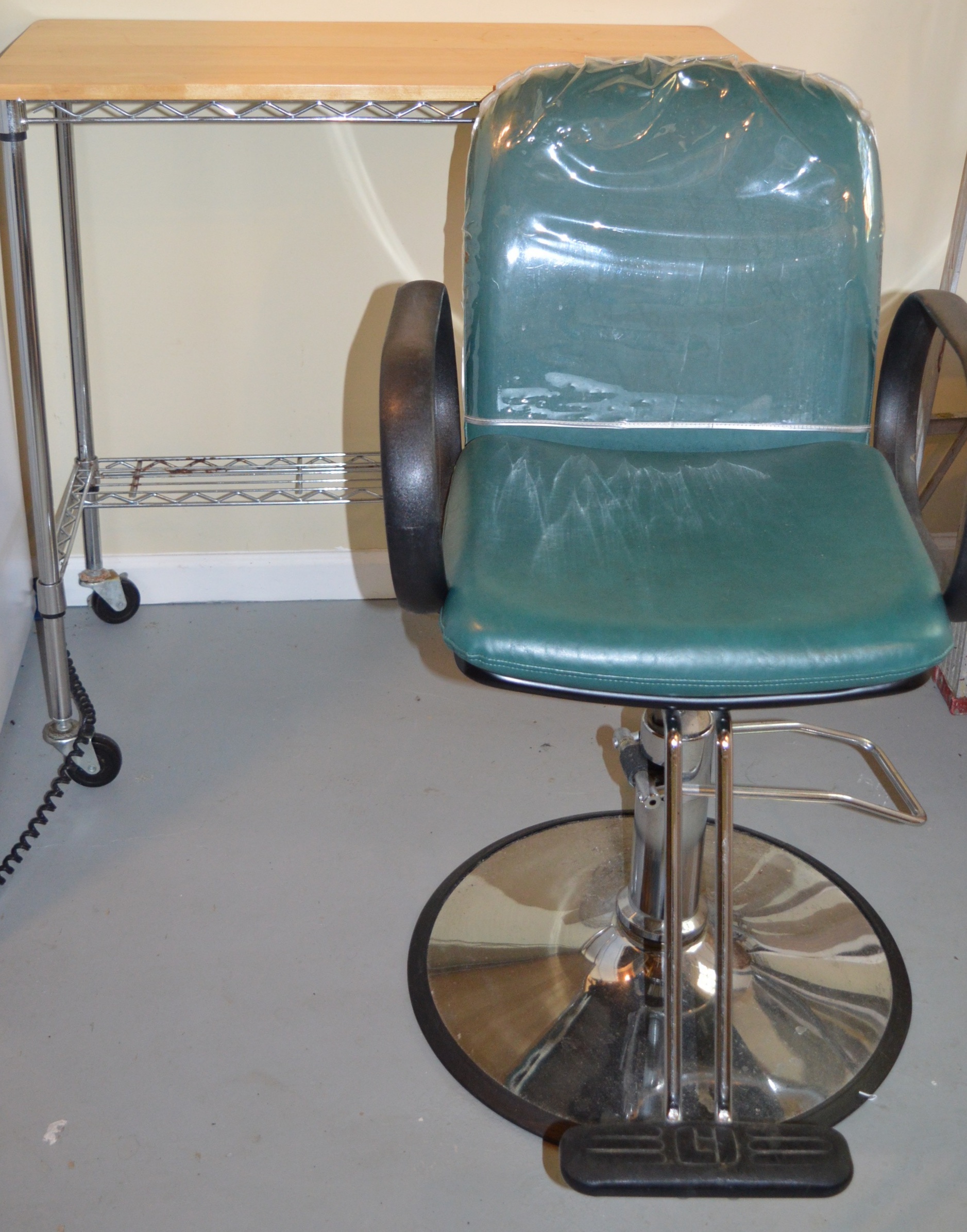 Hydraulic Barber Chair and a Work Table