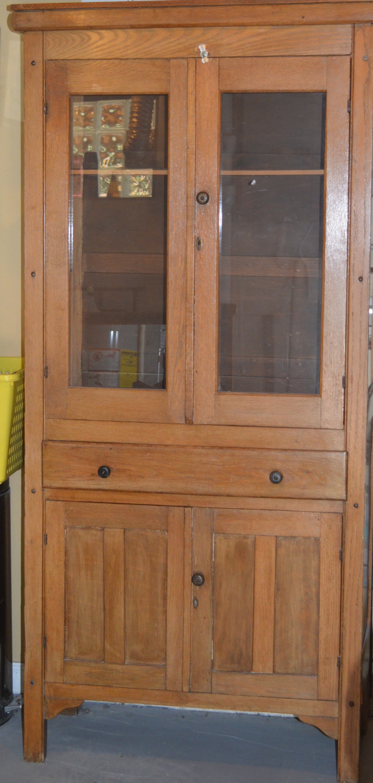 Antique Oak Kitchen Hutch