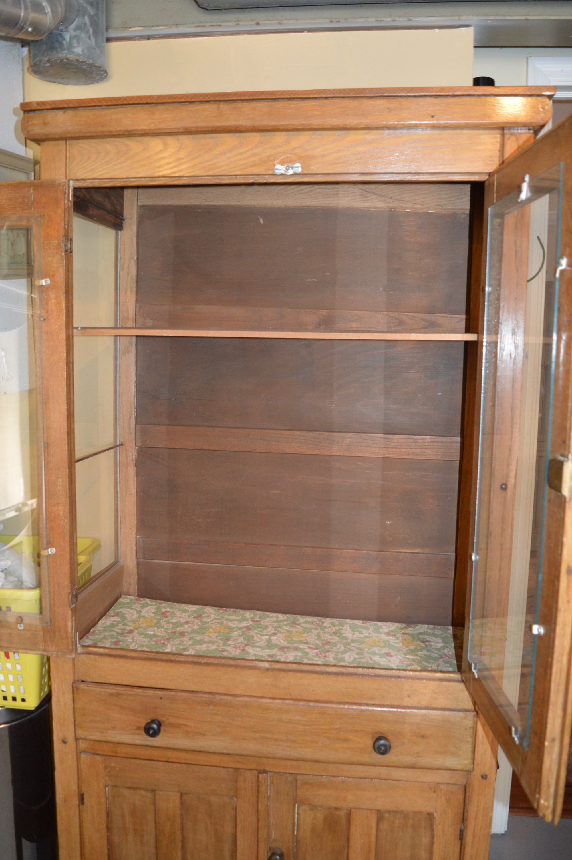 Antique Oak Kitchen Hutch