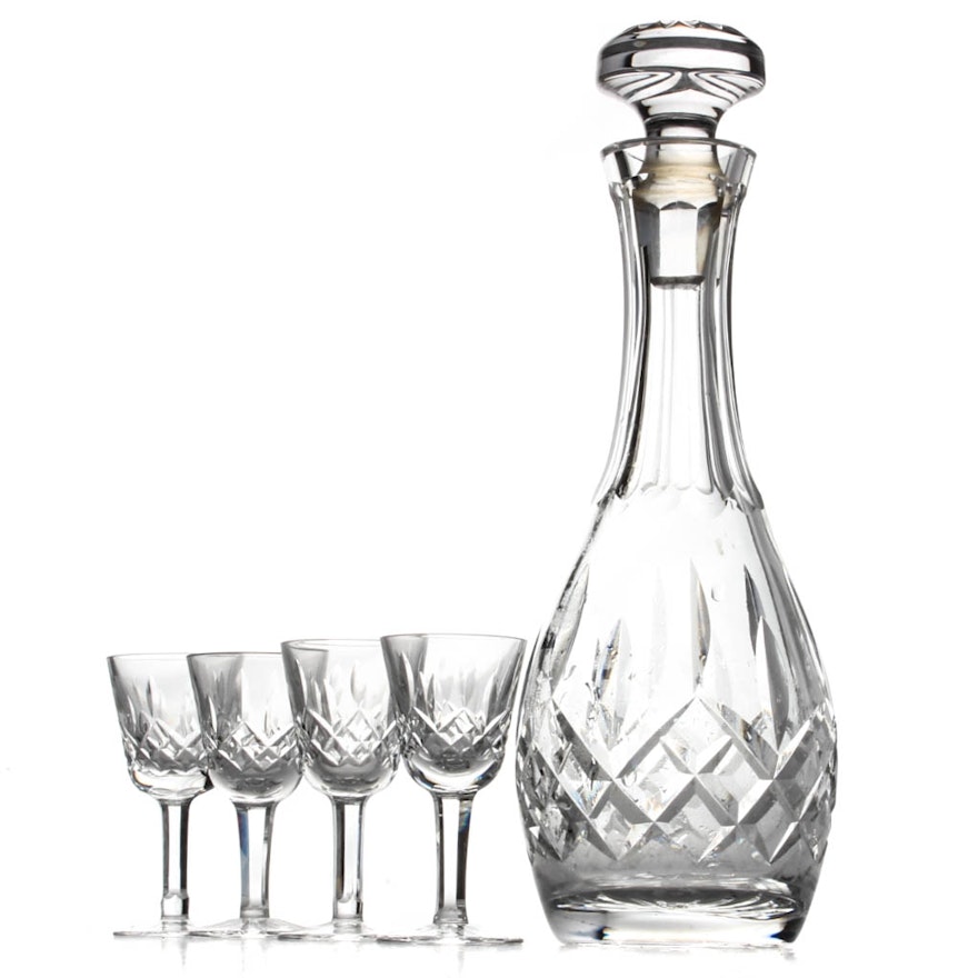 Waterford Crystal "Lismore" Decanter and Cordial Set