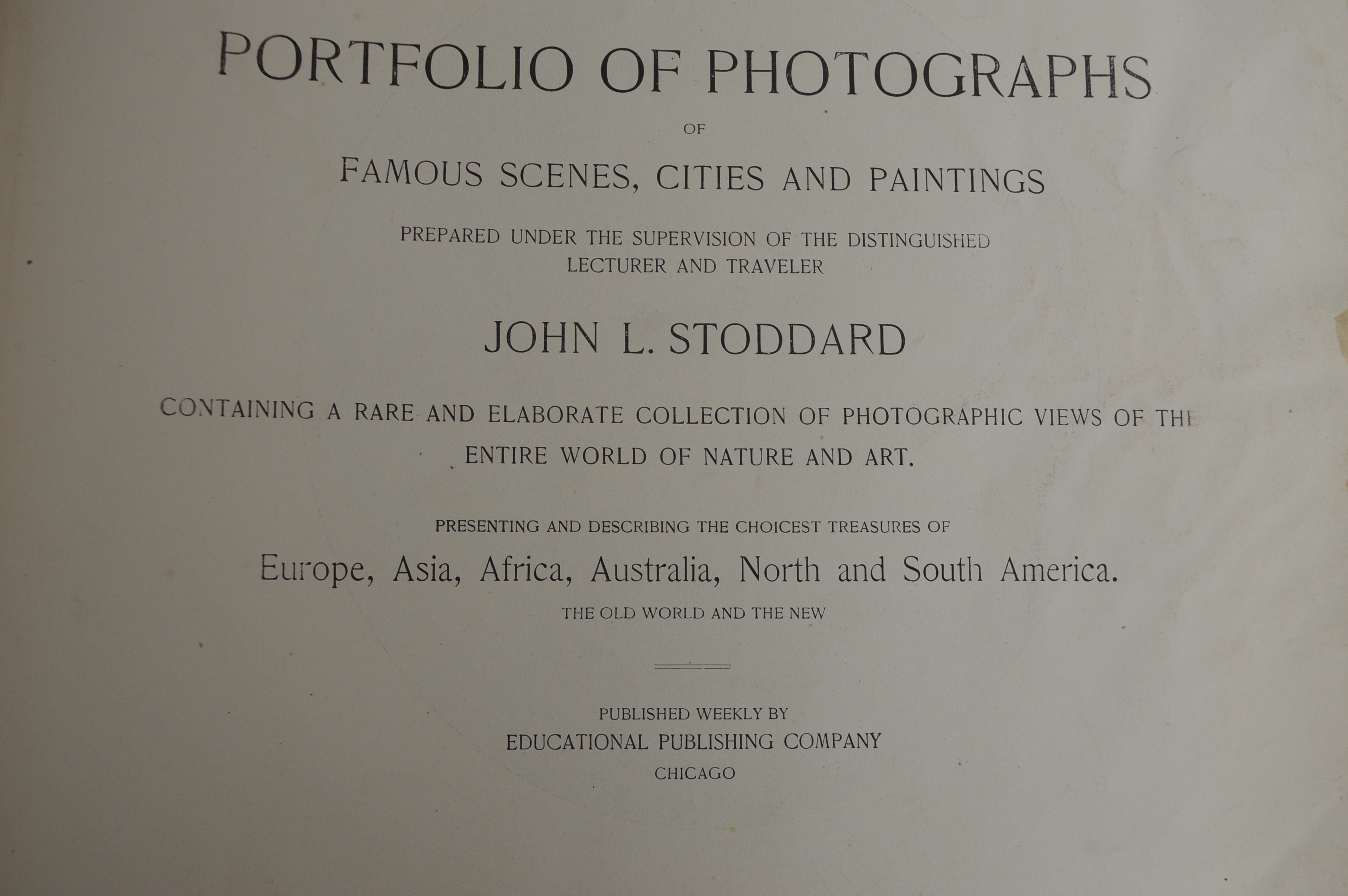 John L. Stoddard's Portfolio of Photographs, Antique Photo and Postcards