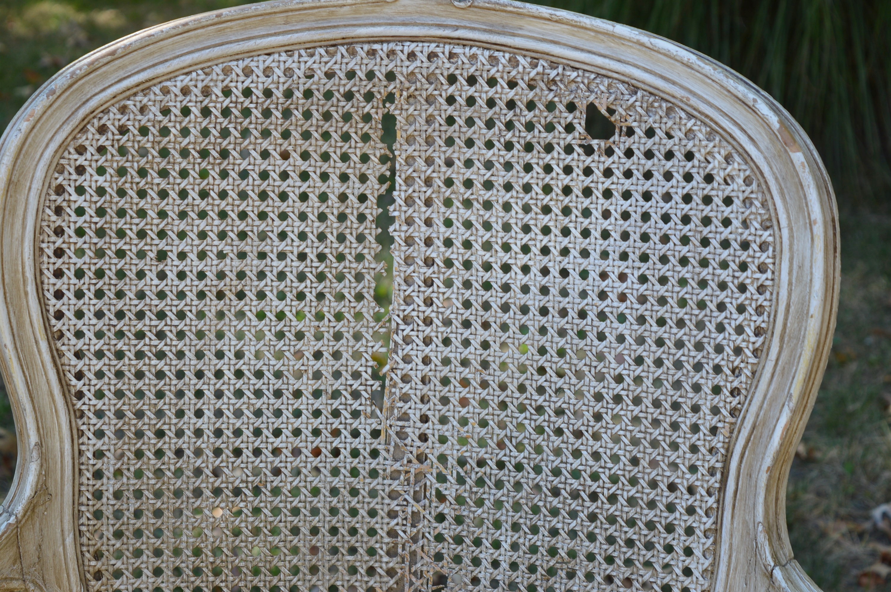 Pair of Vintage Cane Back Chairs and Cocktail Table
