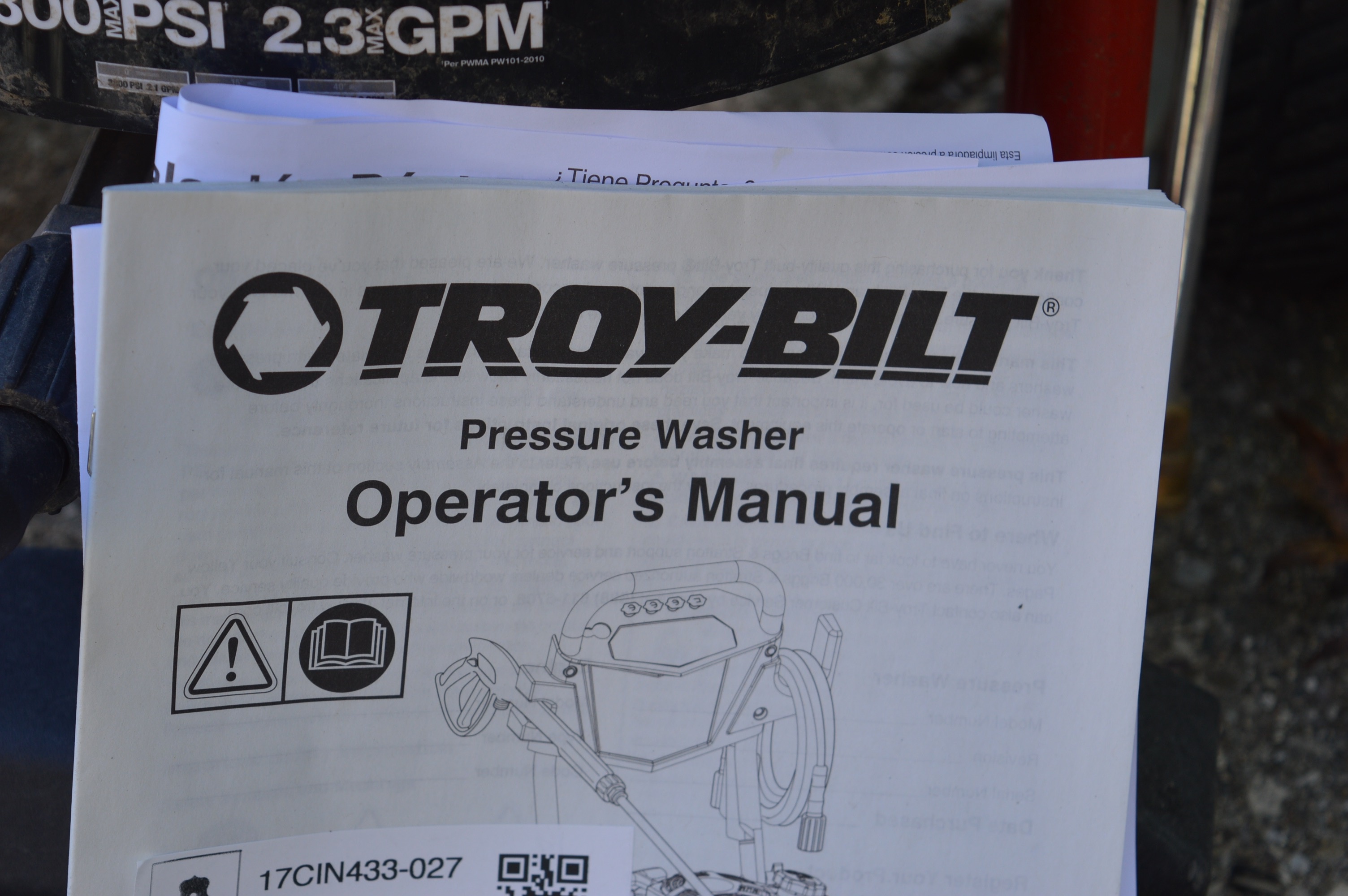 Troy -Bilt Pressure Washer