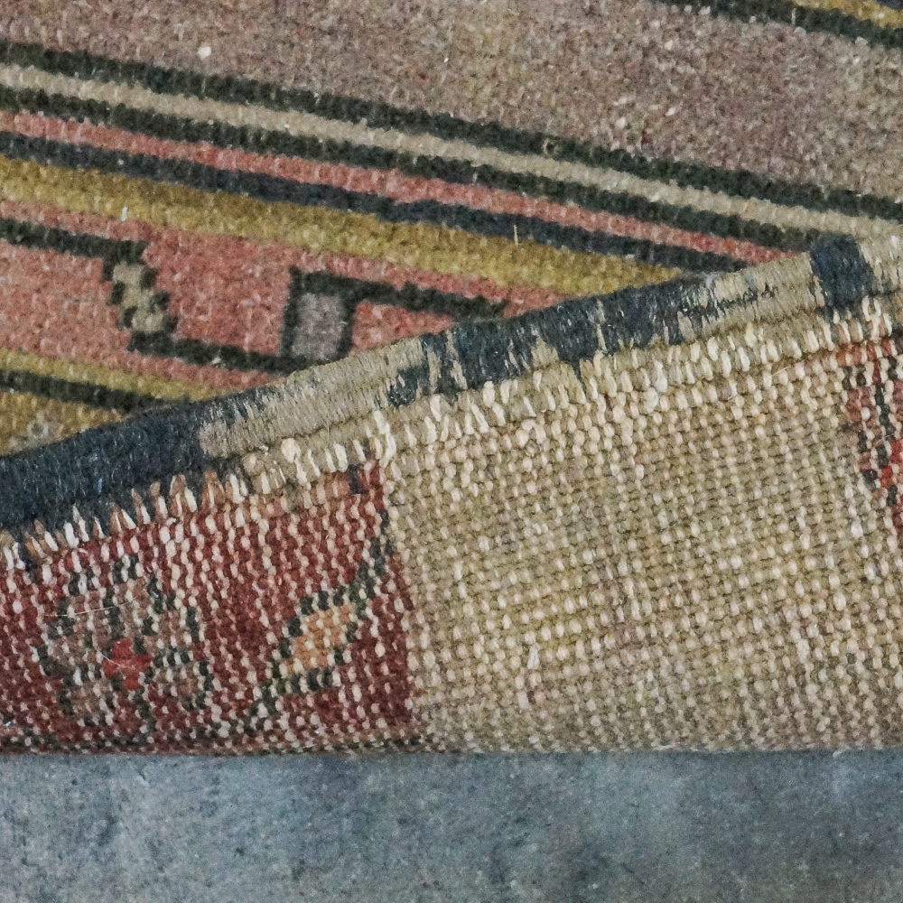 Semi-Antique Hand-Knotted Turkish Oushak Carpet Runner