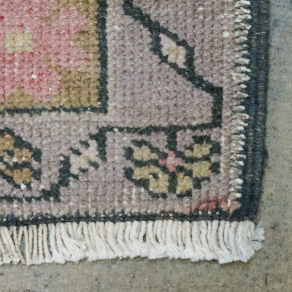 Semi-Antique Hand-Knotted Turkish Oushak Carpet Runner