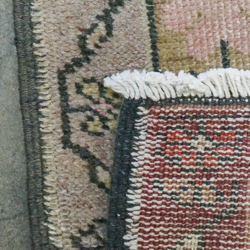 Semi-Antique Hand-Knotted Turkish Oushak Carpet Runner