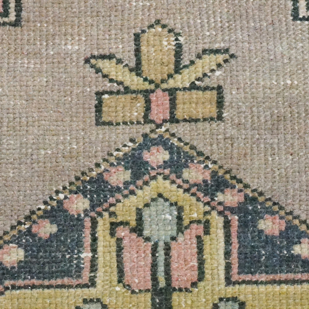 Semi-Antique Hand-Knotted Turkish Oushak Carpet Runner