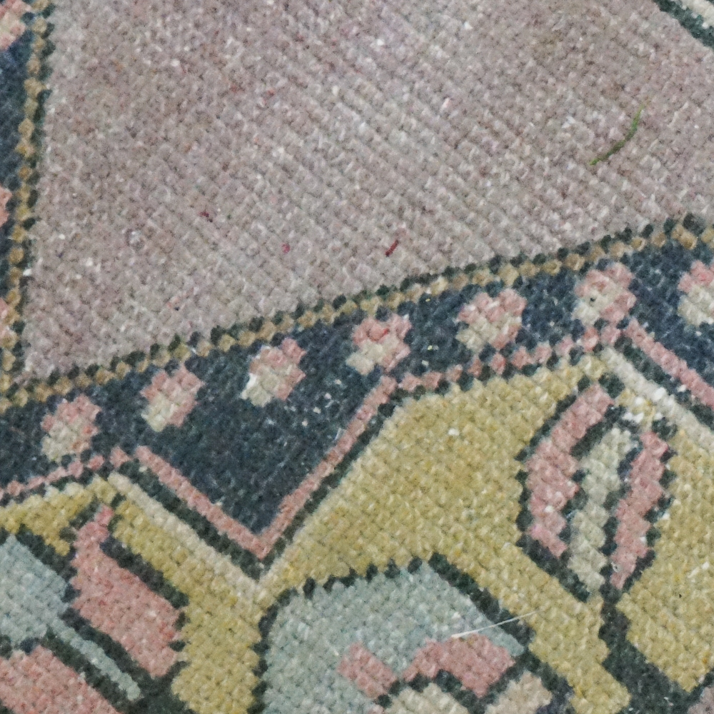 Semi-Antique Hand-Knotted Turkish Oushak Carpet Runner