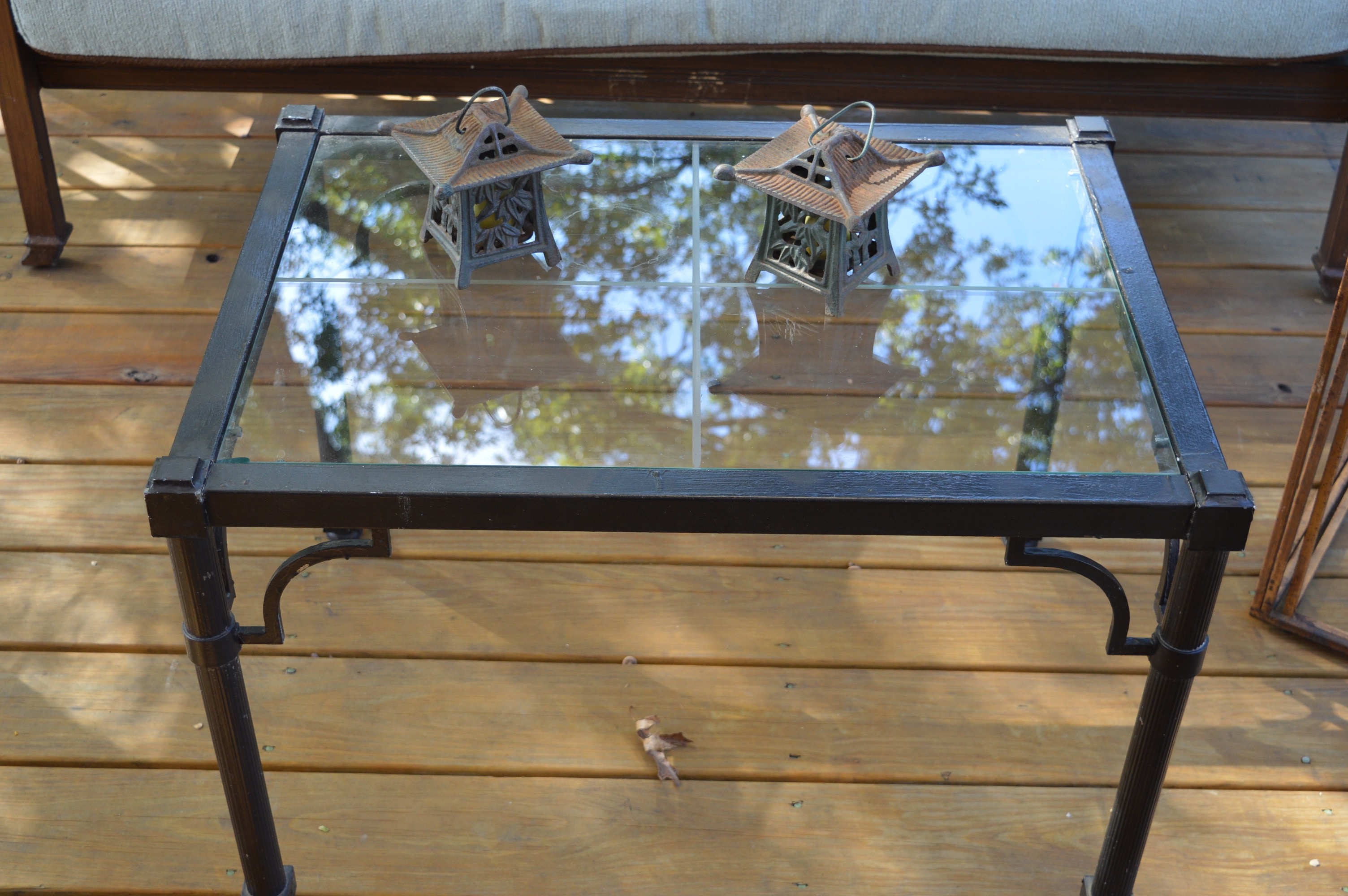 Patio Open Back Settee, Coffee Table and Nesting Tables