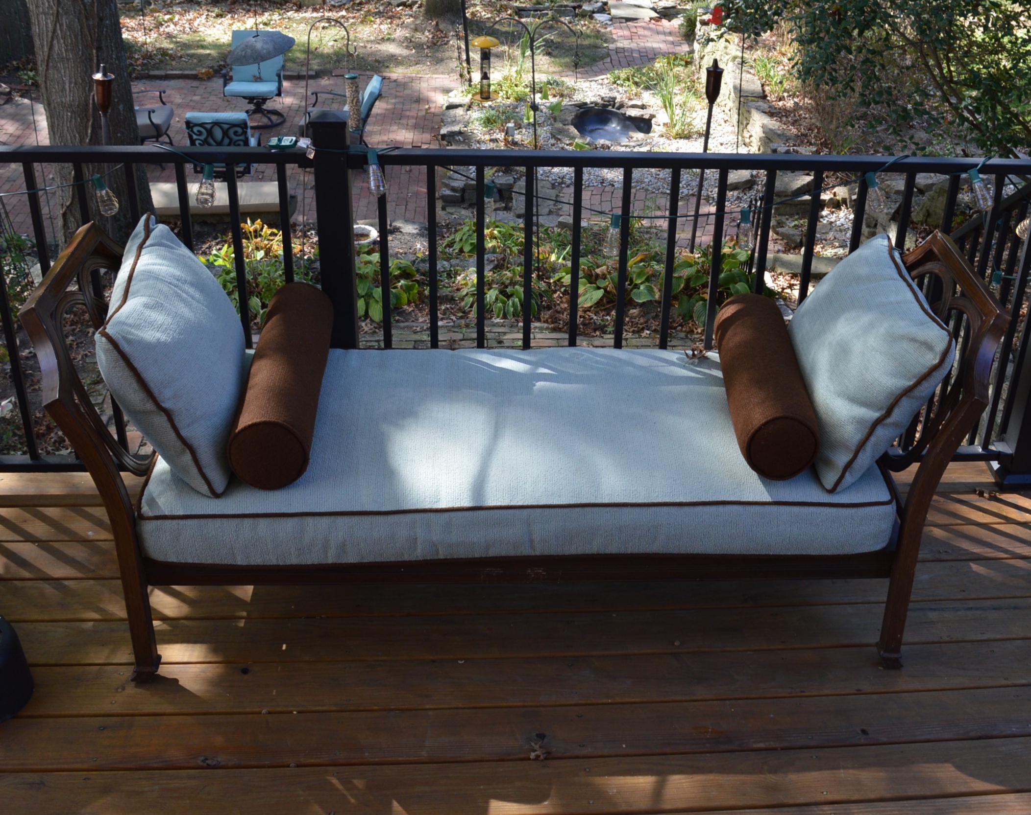 Patio Open Back Settee, Coffee Table and Nesting Tables