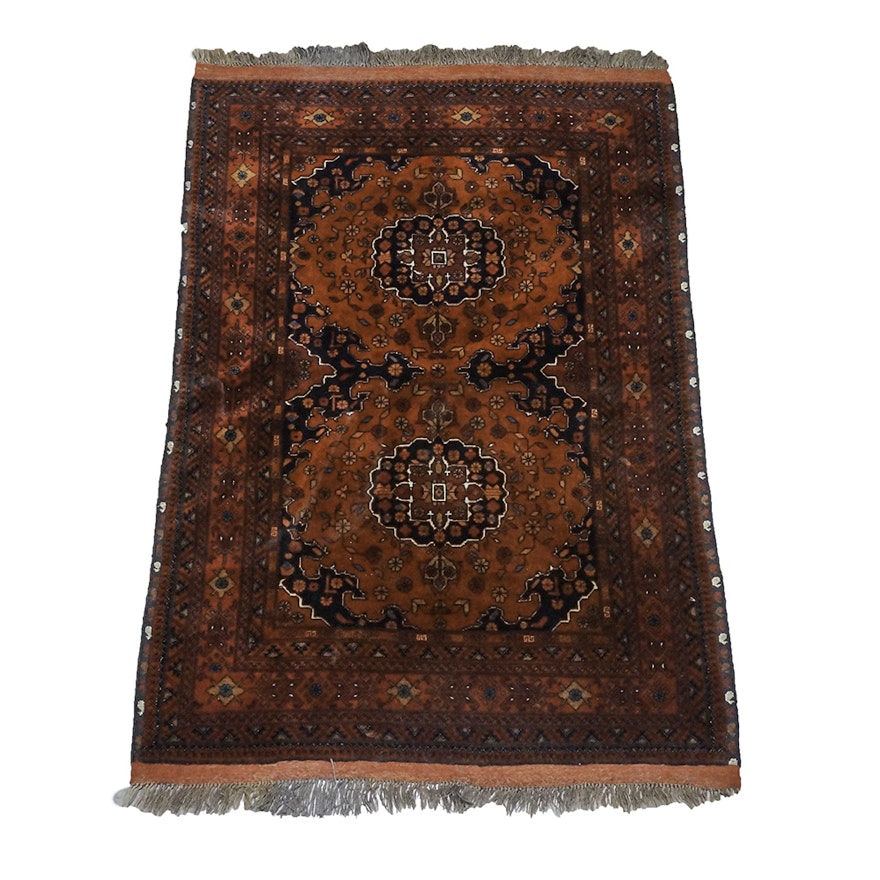 Hand-Knotted Persian Double Medallion Area Rug