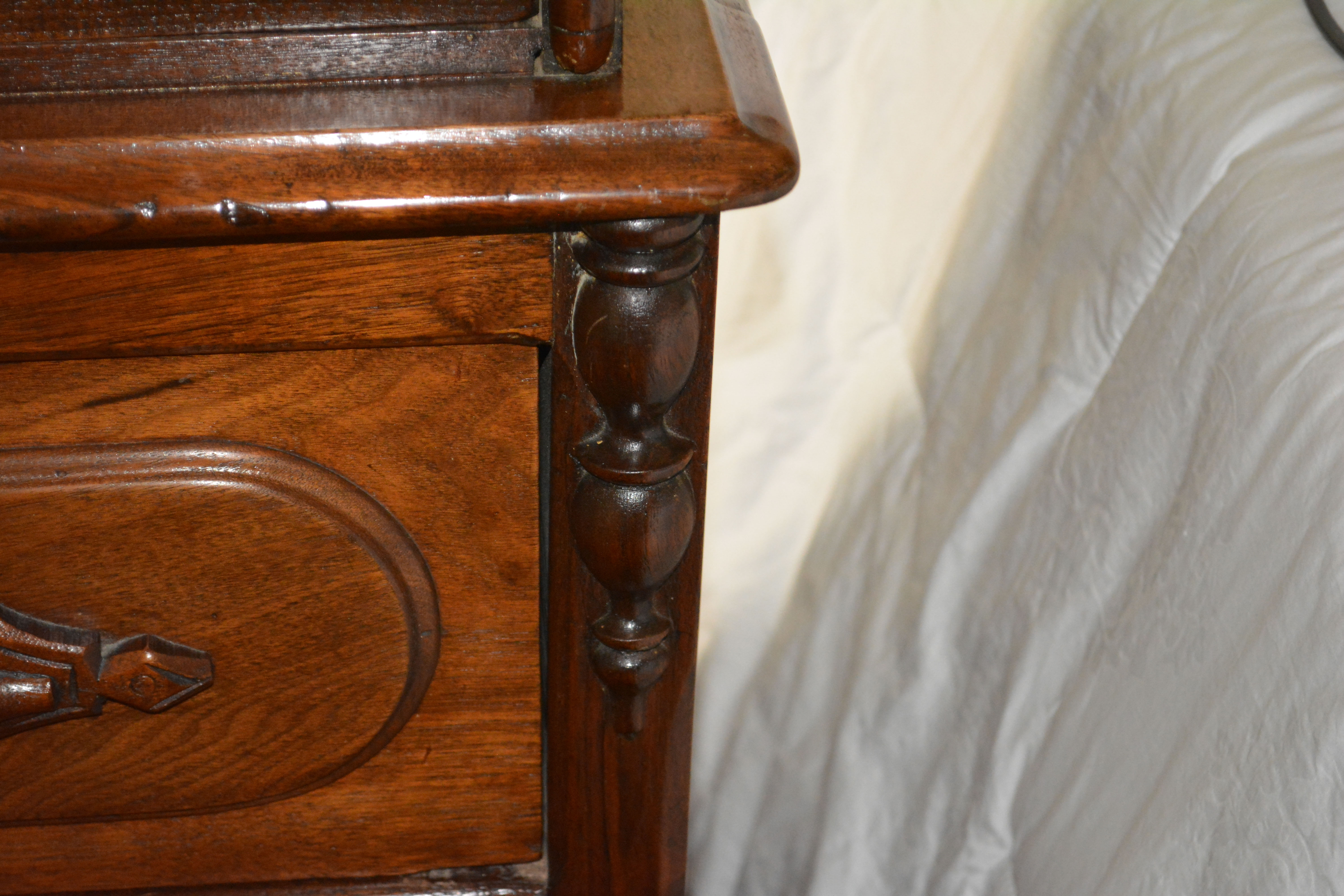 Antique Walnut Rococo Revival Dresser With Marble Insert