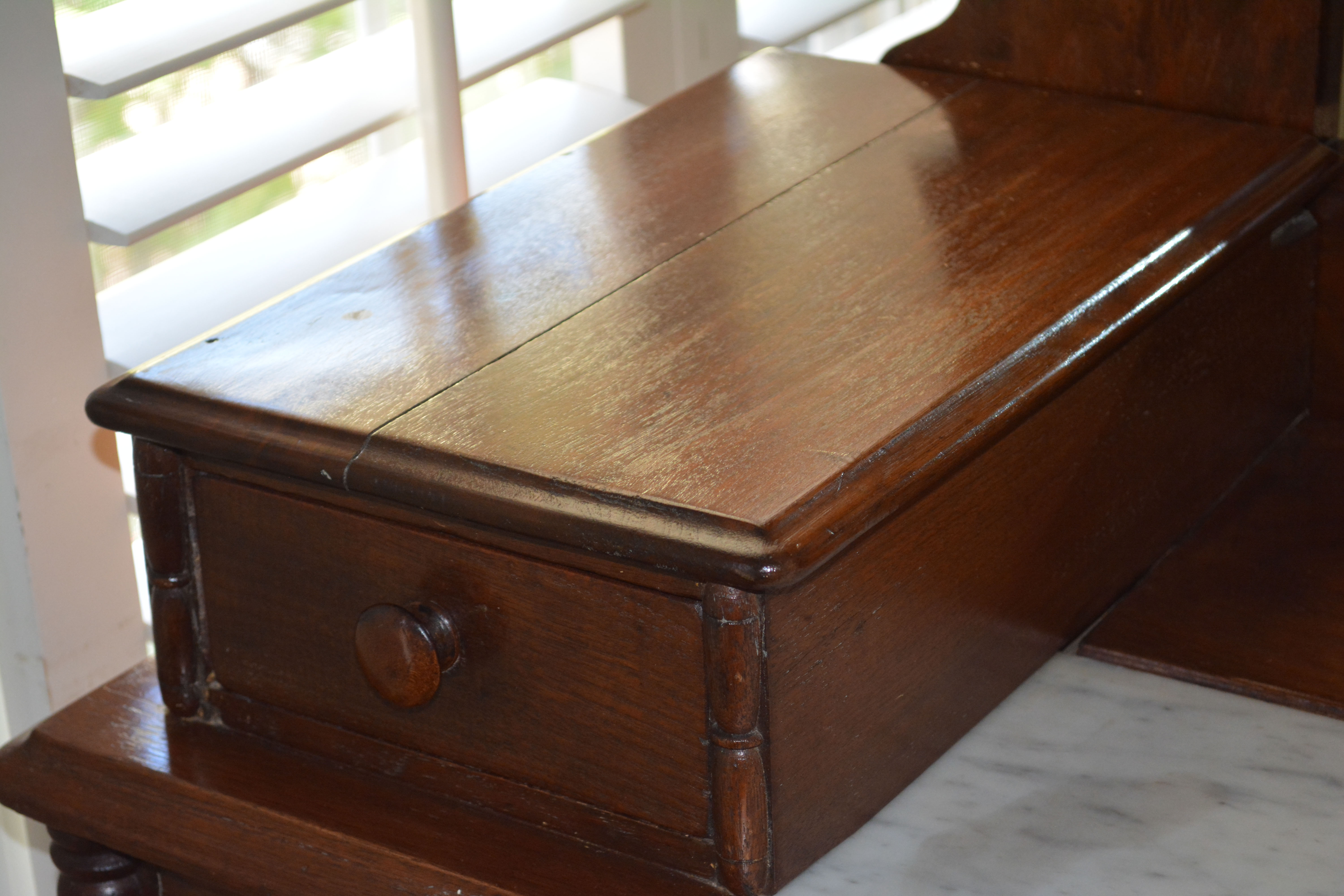 Antique Walnut Rococo Revival Dresser With Marble Insert