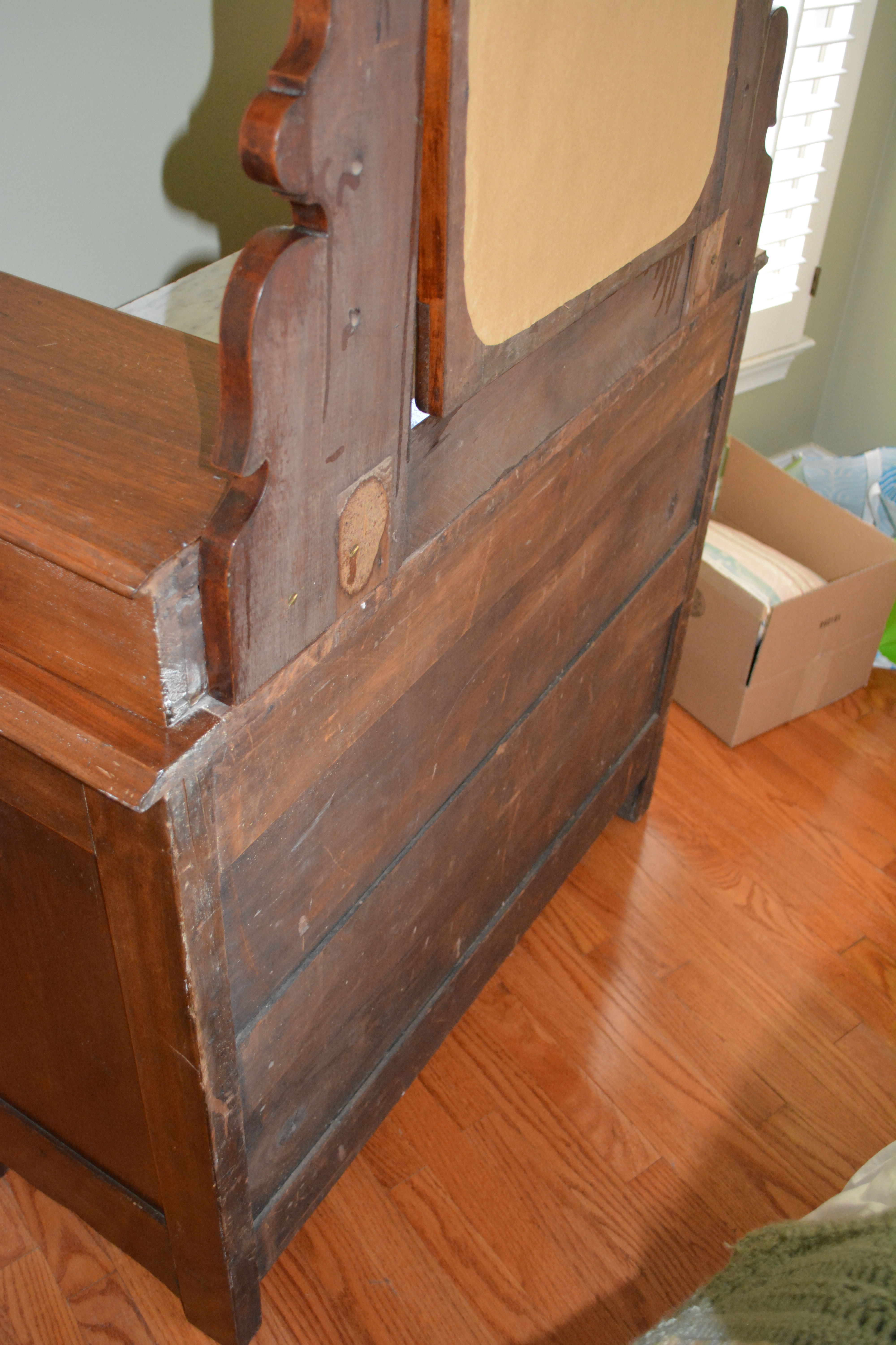 Antique Walnut Rococo Revival Dresser With Marble Insert