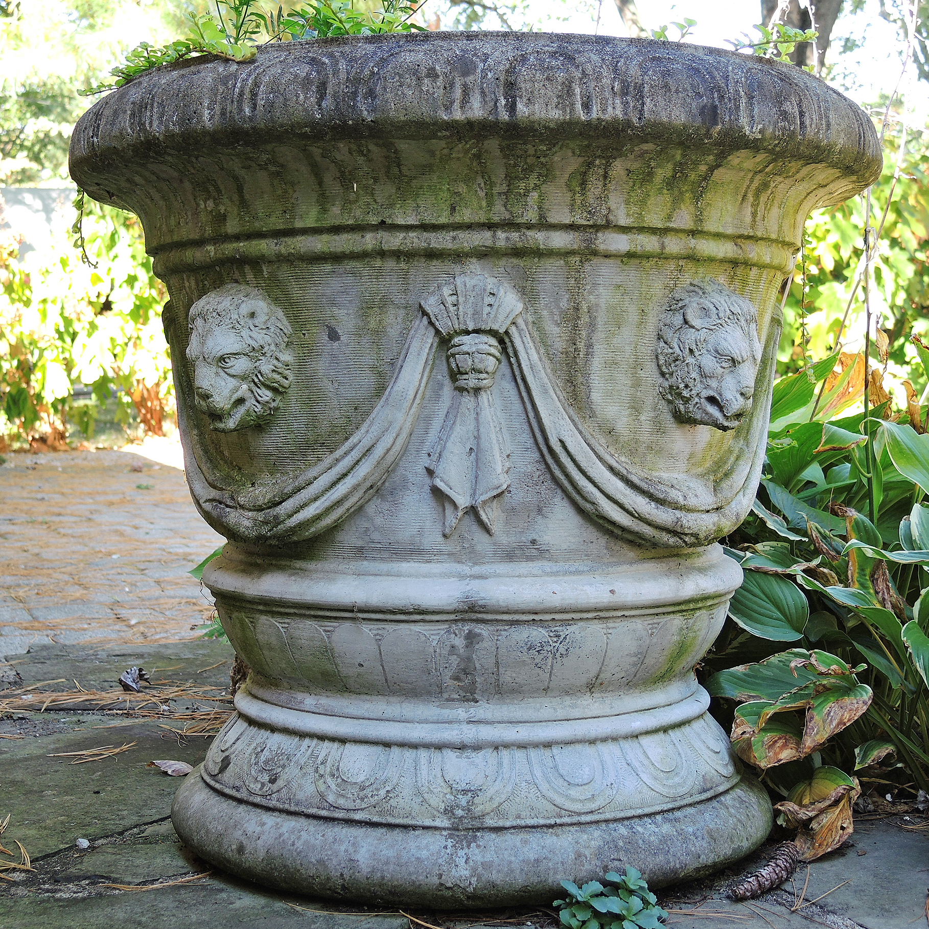 Large Concrete Lion Flower Planter