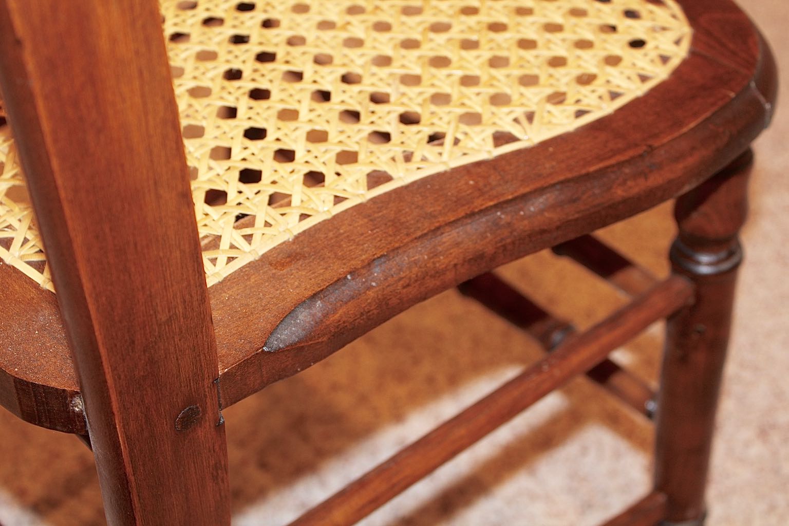 Four Vintage Cane Seat Chairs