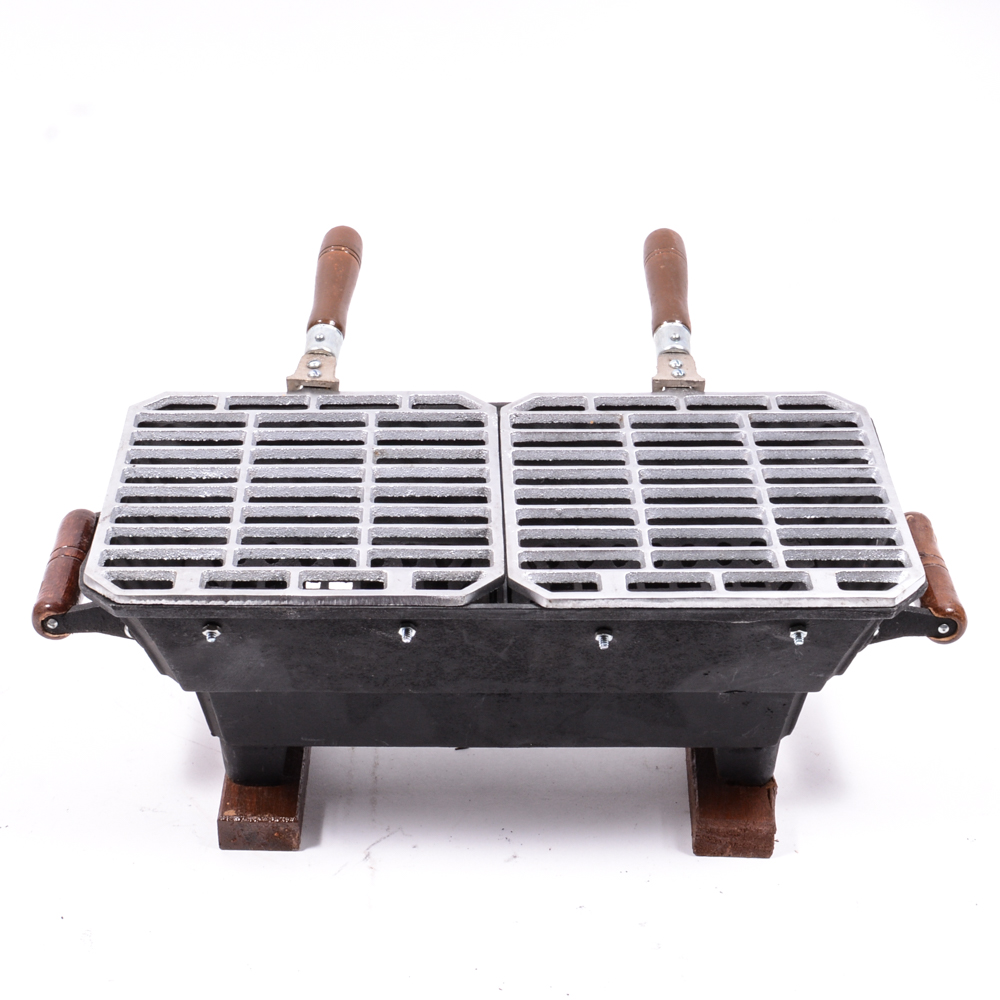 Vintage Hibachi Brand Small Cast Iron Grill Taiwan