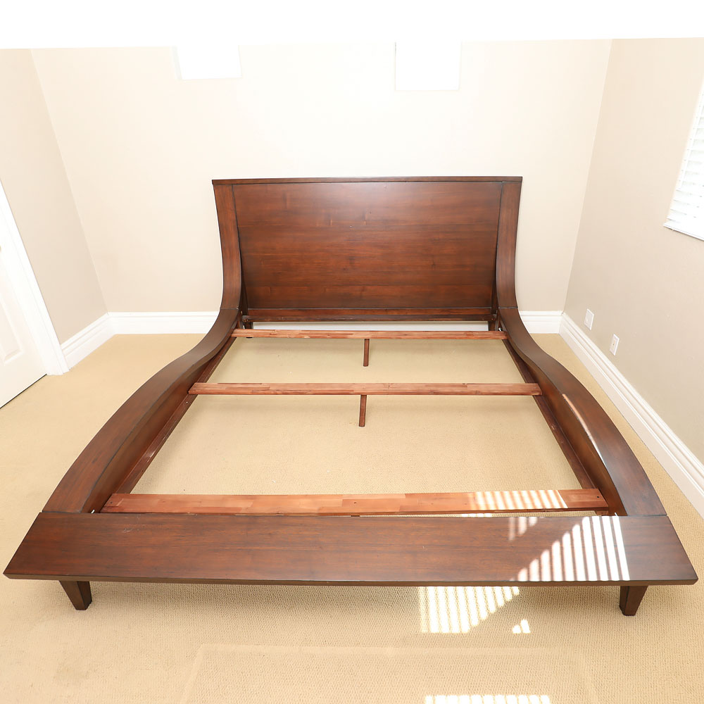 Mahogany Finished "Wave"  Bed Frame in King Size