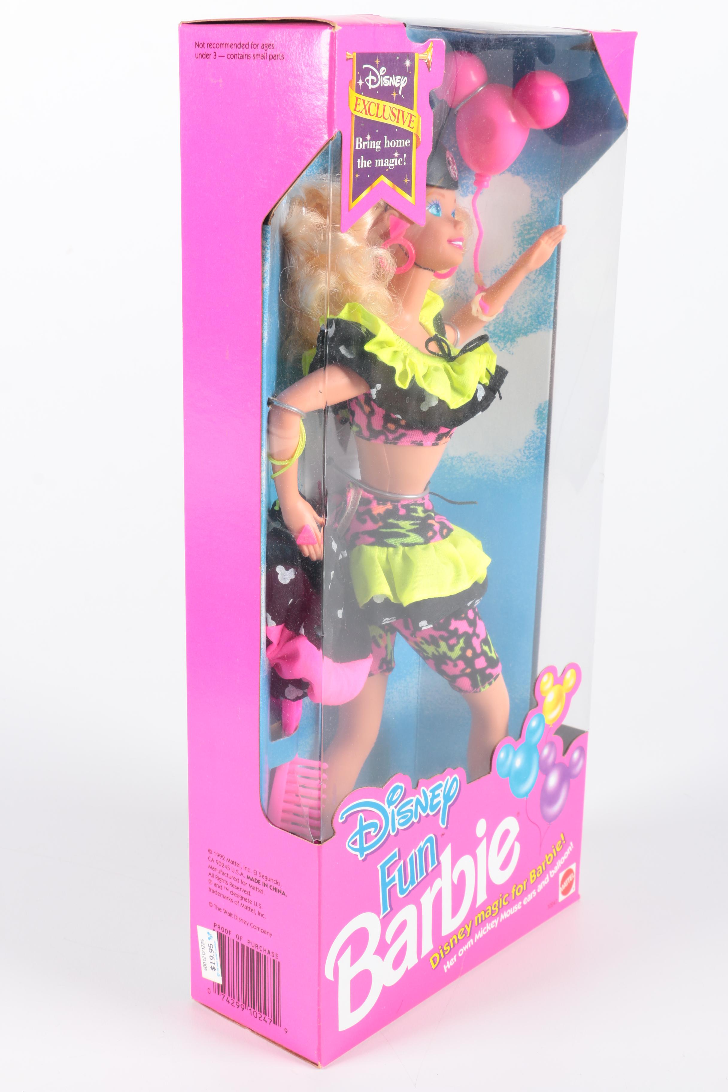 Pair of "Disney Fun" Barbie Dolls