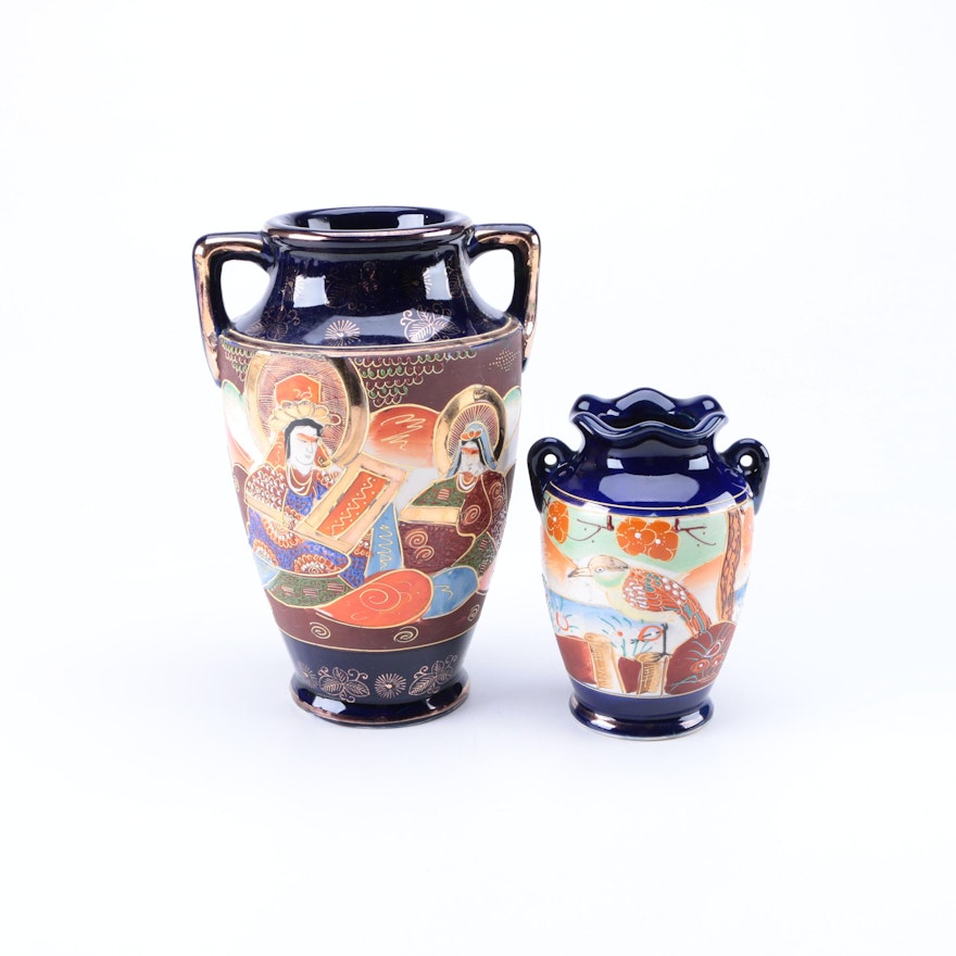 Japanese Satsuma Ceramic Vases