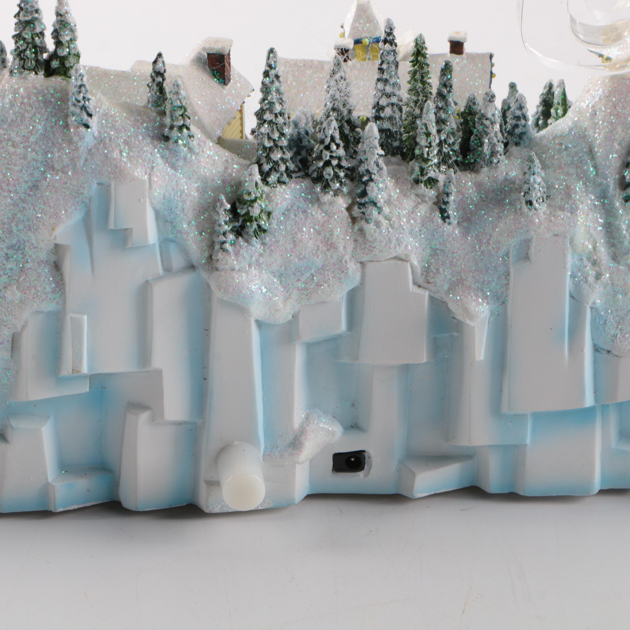 Thomas Kinkade "Santa's Inspiration" Illuminated Moving Musical Wonderland