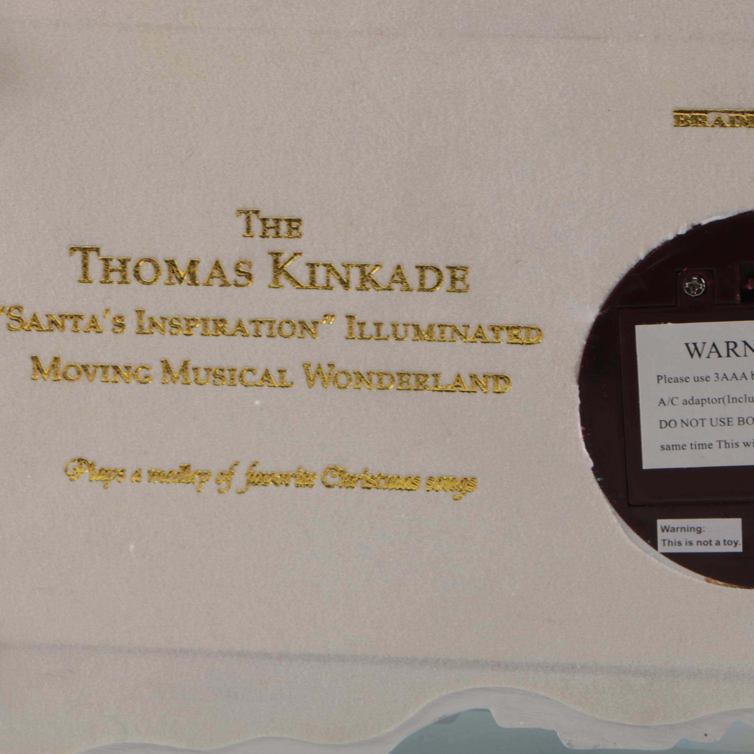 Thomas Kinkade "Santa's Inspiration" Illuminated Moving Musical Wonderland