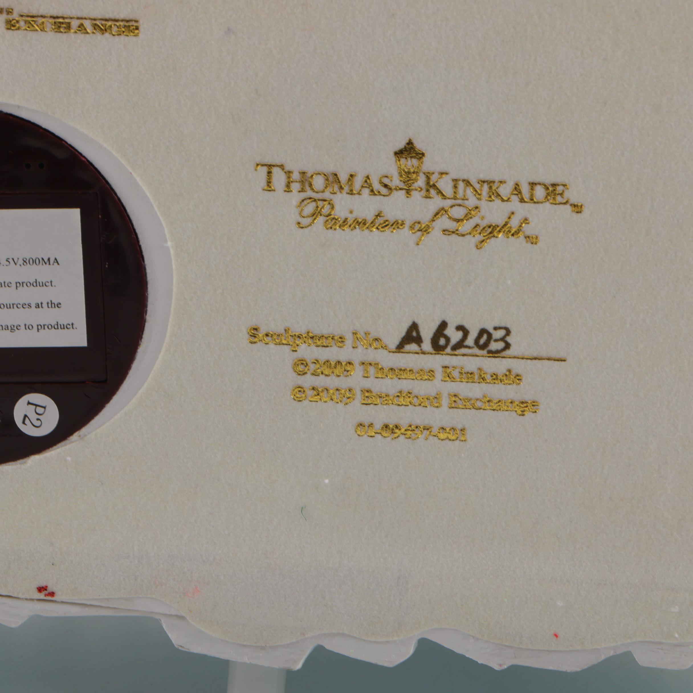 Thomas Kinkade "Santa's Inspiration" Illuminated Moving Musical Wonderland