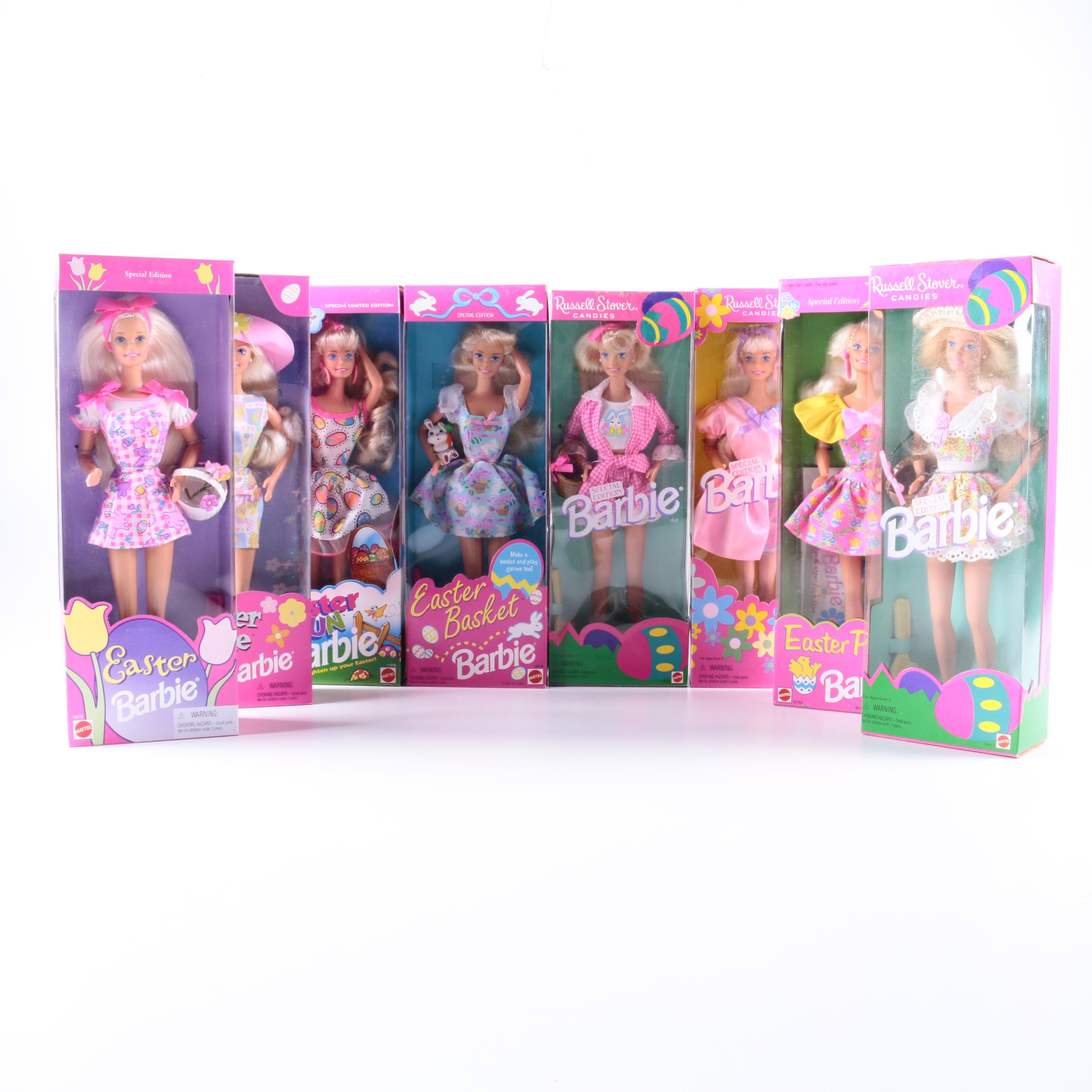 Circa 1995 Easter Themed Barbies