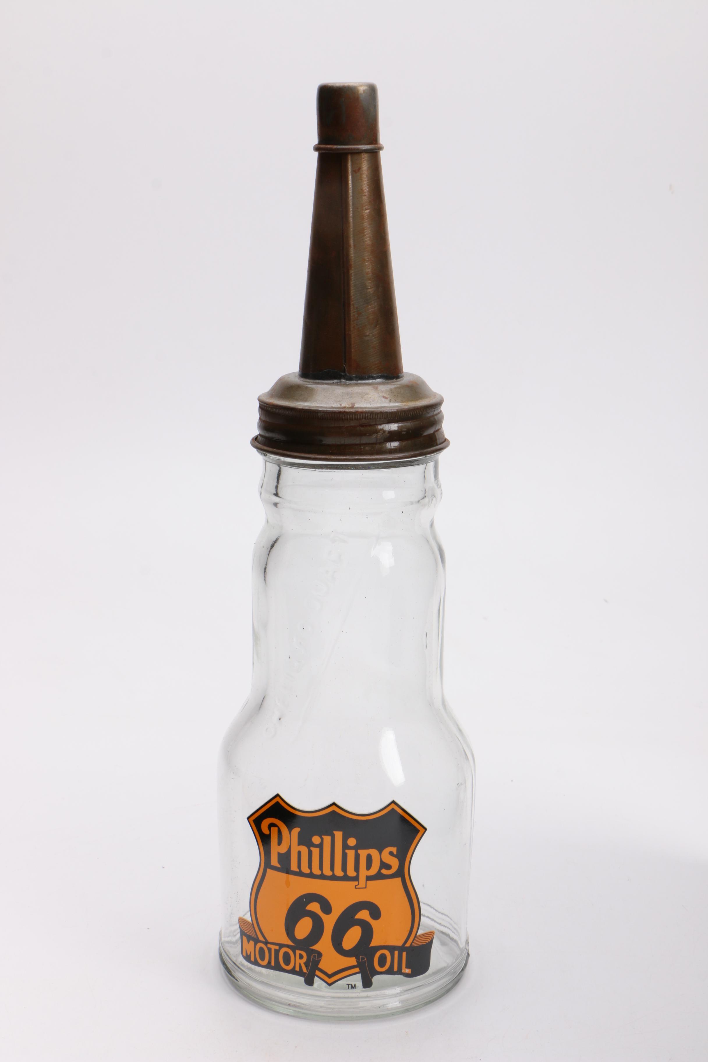 Vintage Motor Oil Bottles In Metal Carrying Case