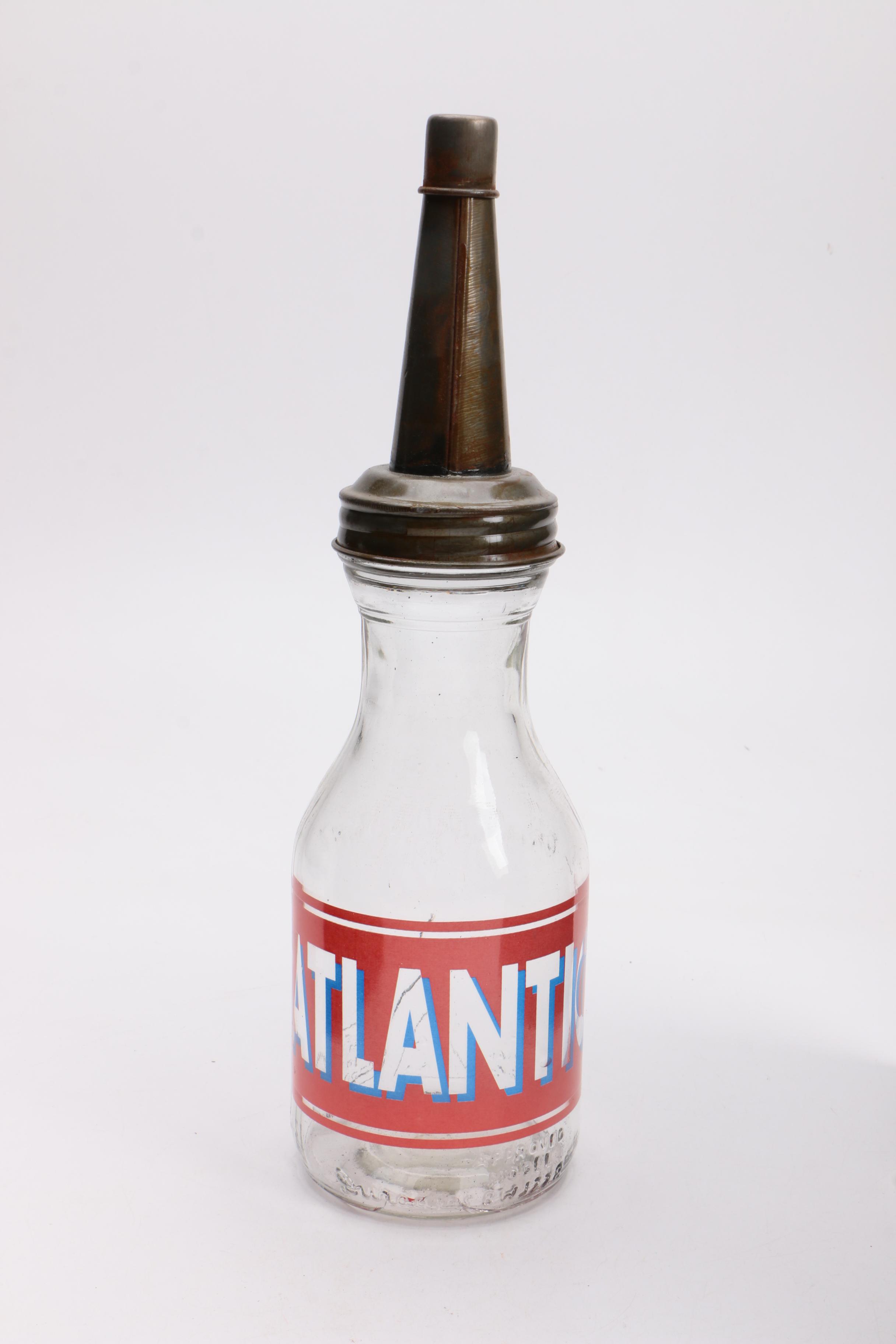 Vintage Motor Oil Bottles In Metal Carrying Case