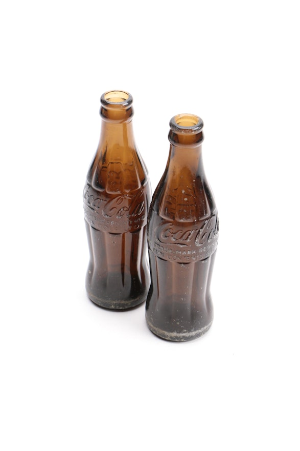 Vintage Brown Glass Coca-Cola Bottles