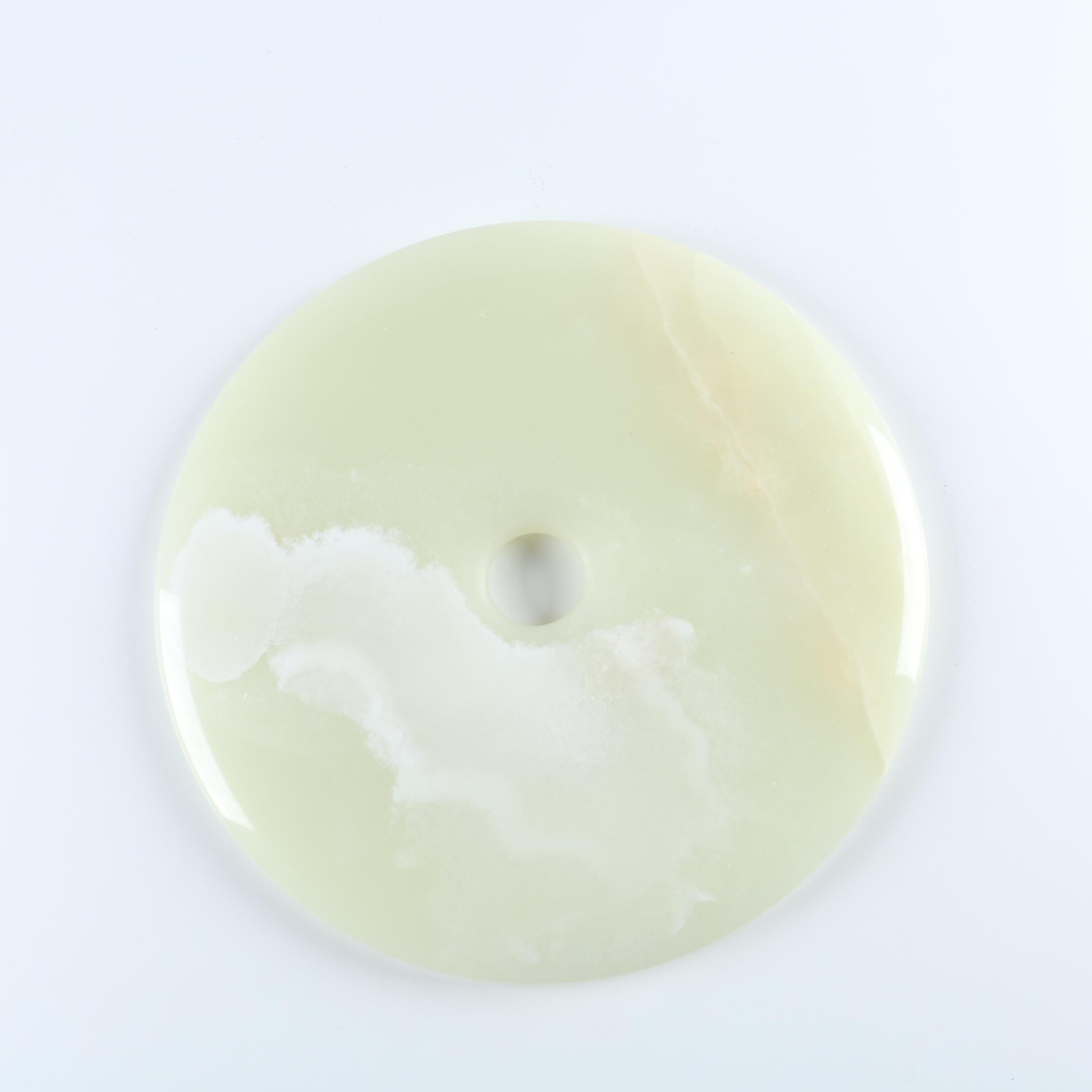 East Asian Style Bowenite Bi Disk