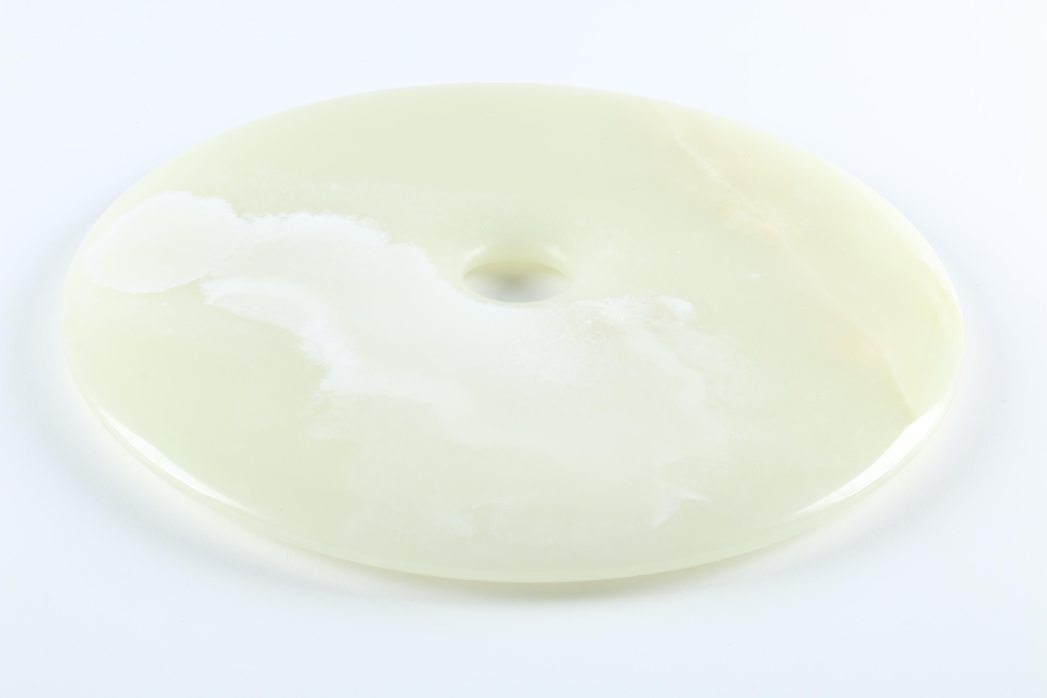 East Asian Style Bowenite Bi Disk