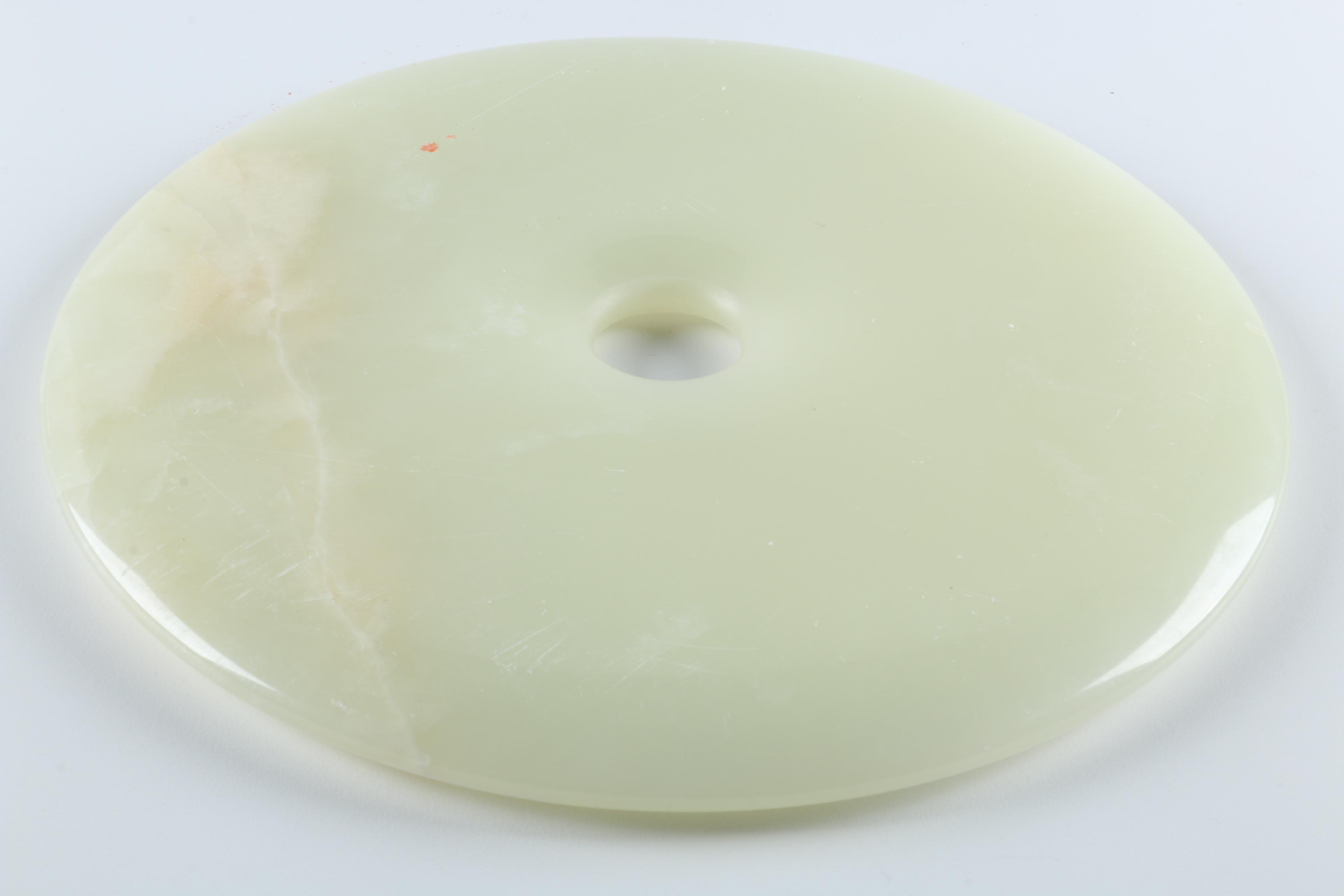 East Asian Style Bowenite Bi Disk