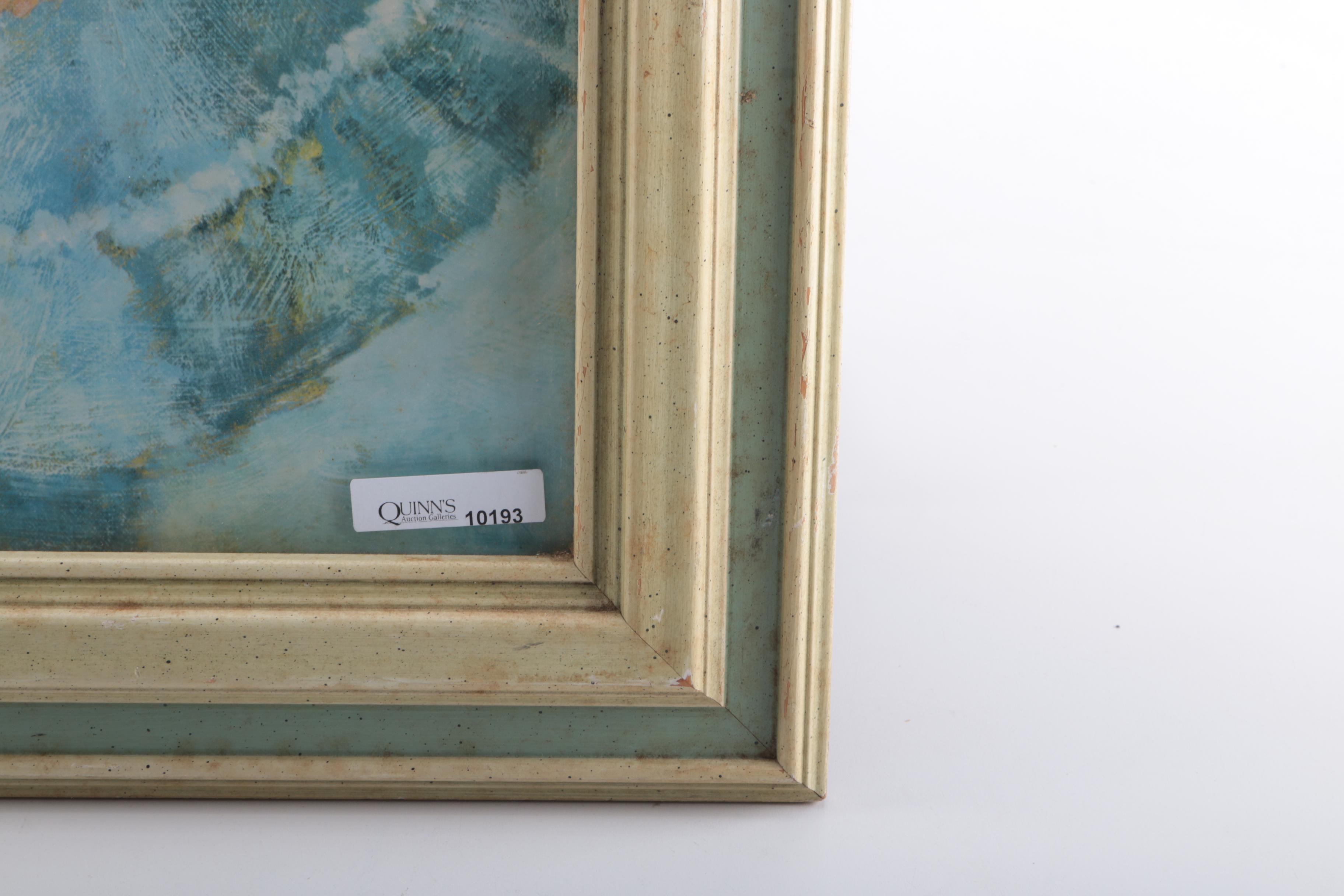 Mary Ann Storm Offset Lithograph of Girl in Blue Prairie Dress