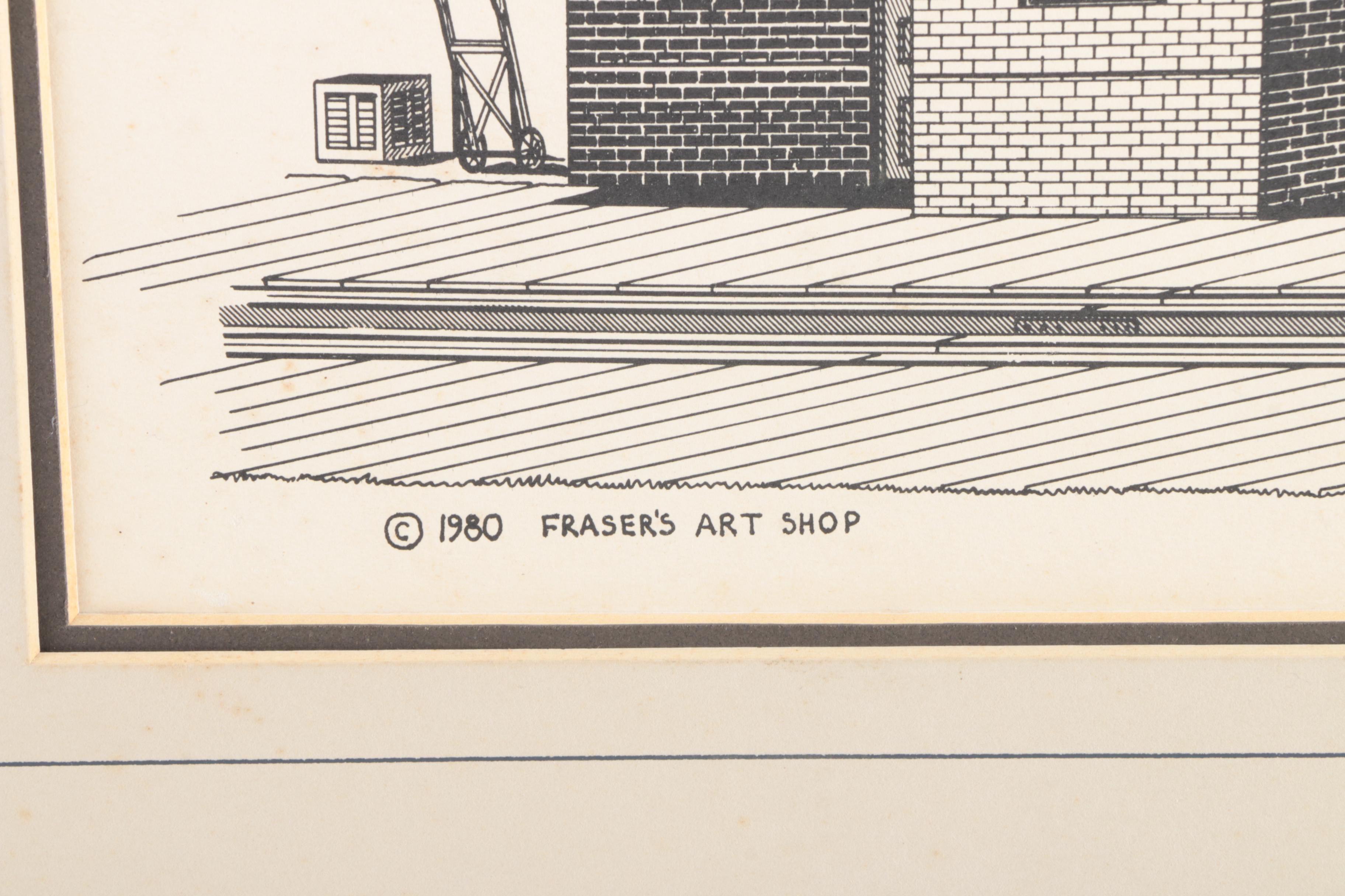 "Fraser's Art Shop" Vintage Lithograph