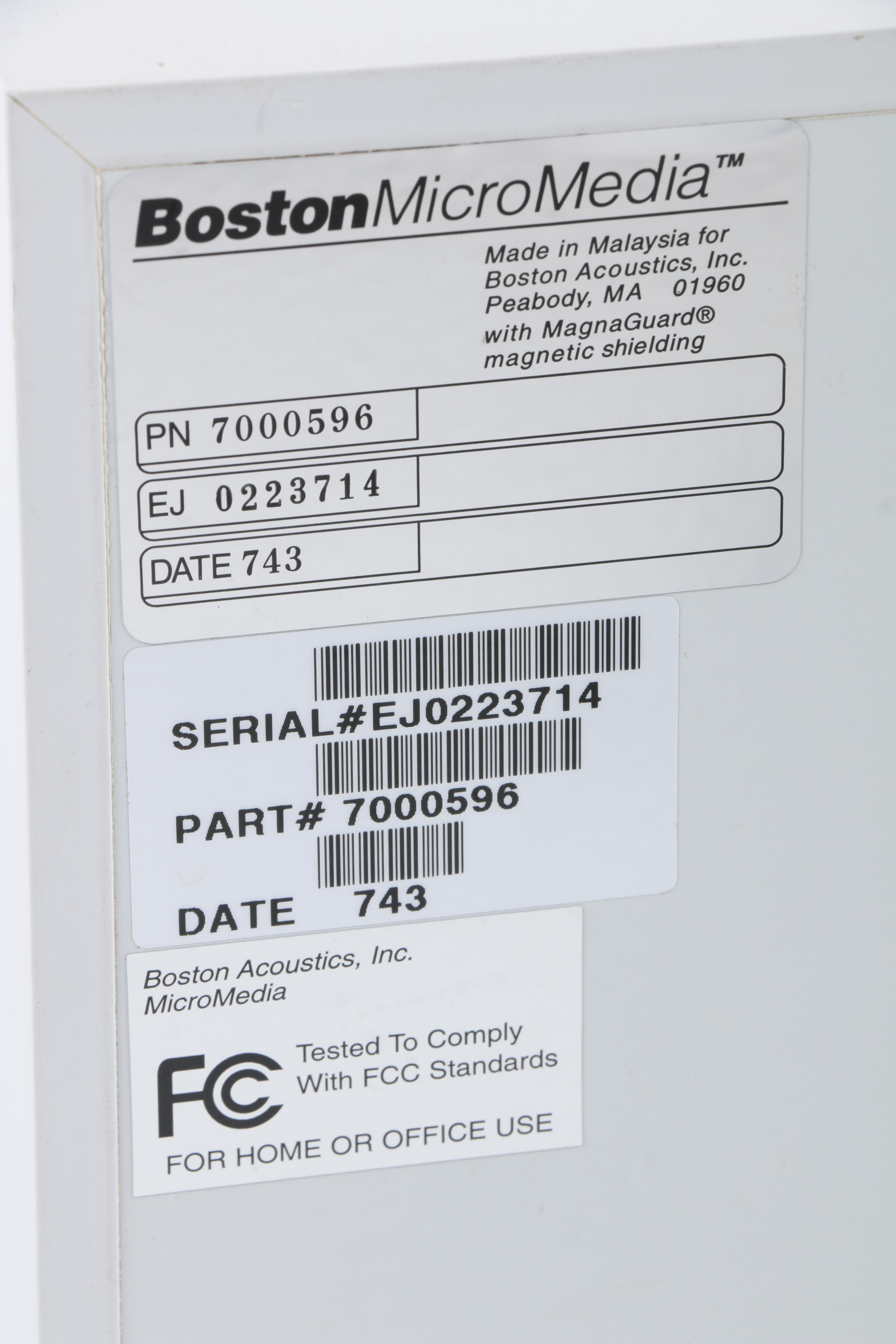 Boston Acoustics MicroMedia Computer Speaker System