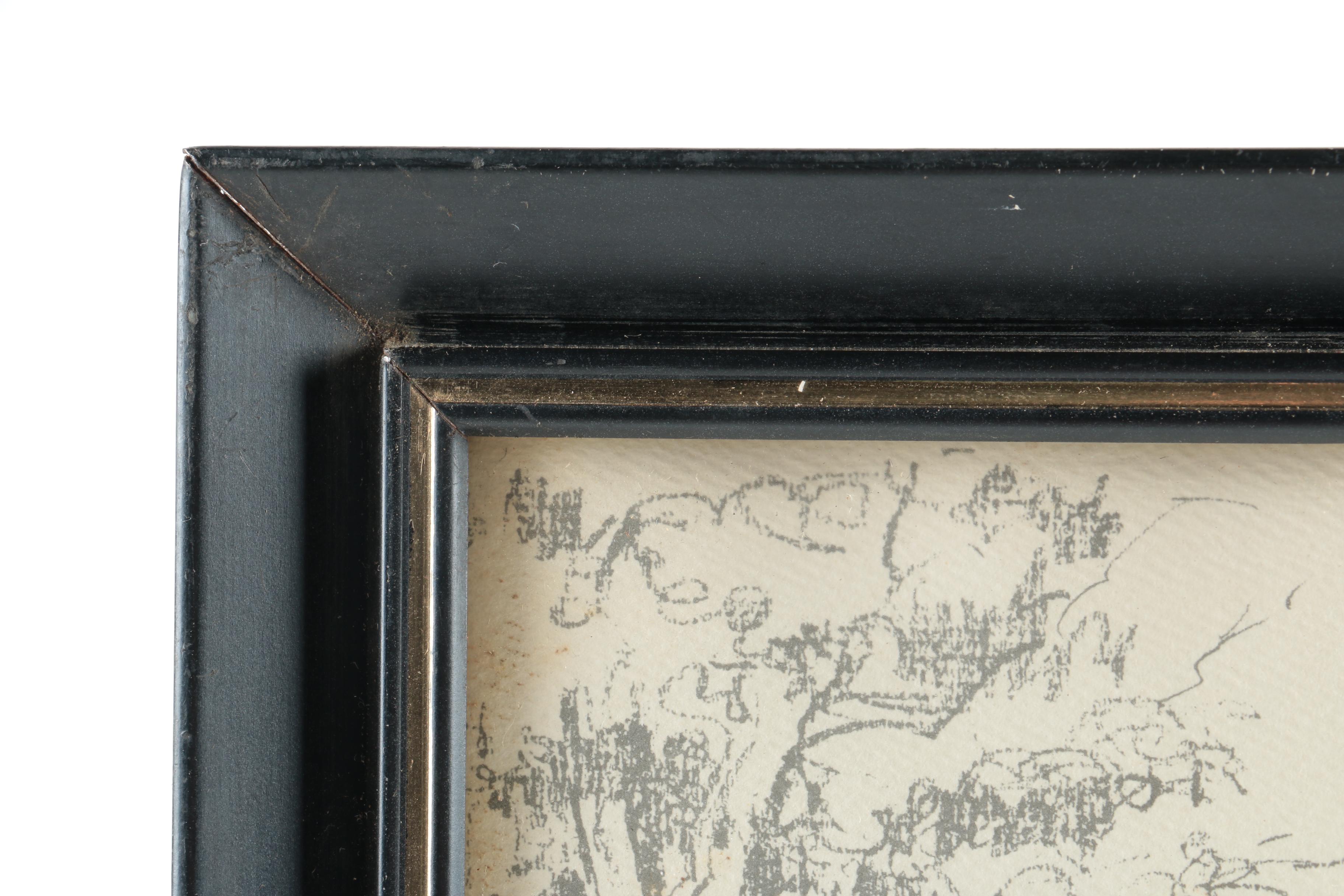 Pair Lithographs on Paper of Modern Car Scenes