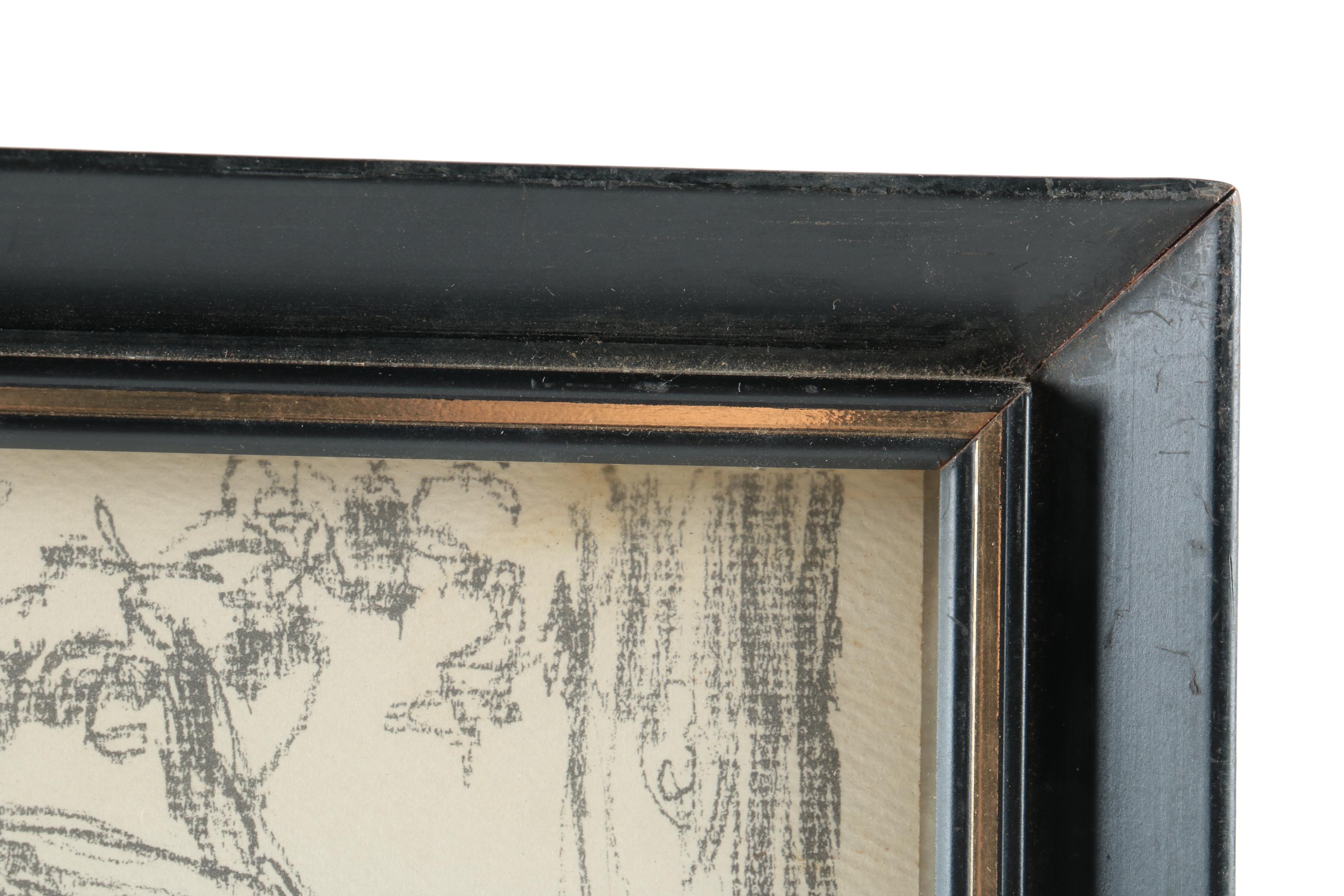 Pair Lithographs on Paper of Modern Car Scenes